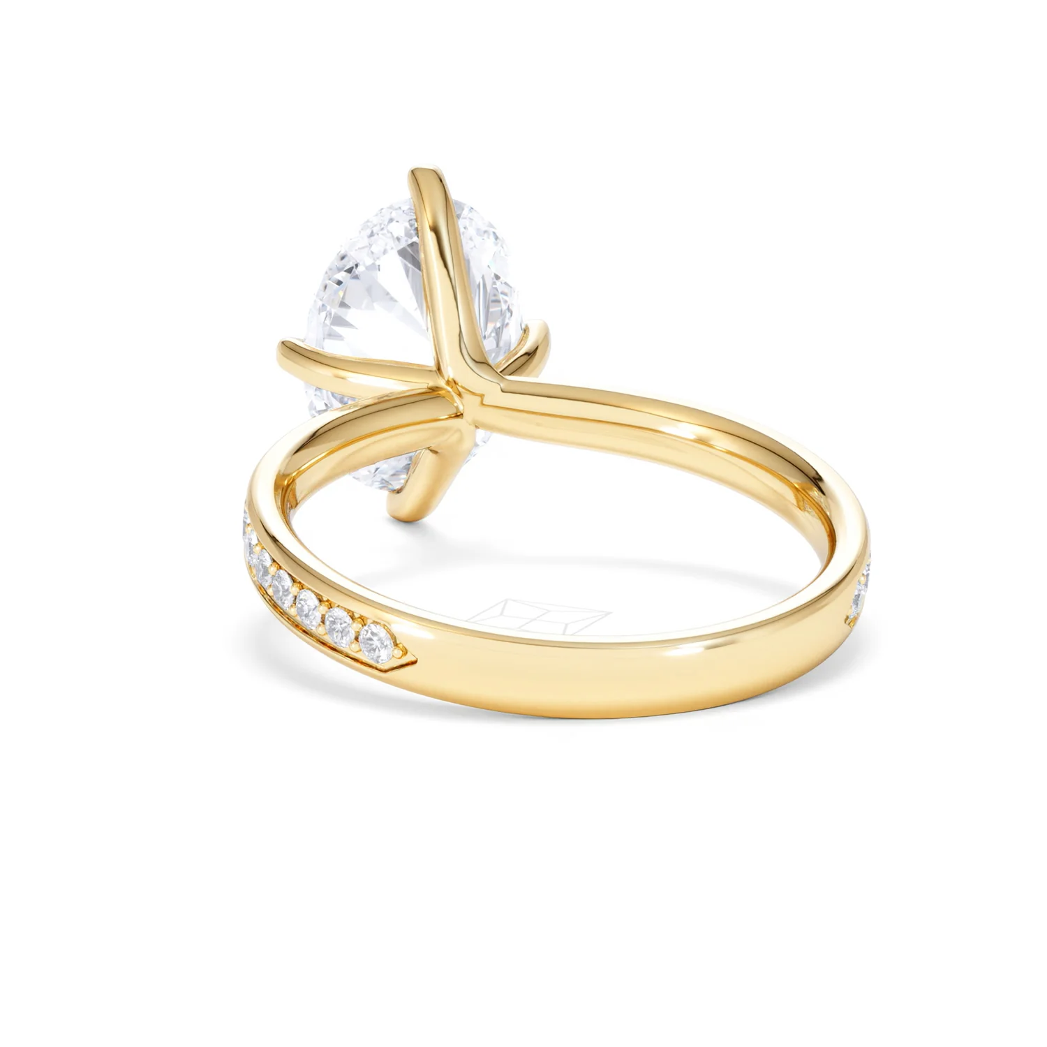 Origin Twist 3.00ct Oval Cut Lab Diamond Solitaire Engagement Ring with Side Stones in 18K Yellow Gold - Image 51