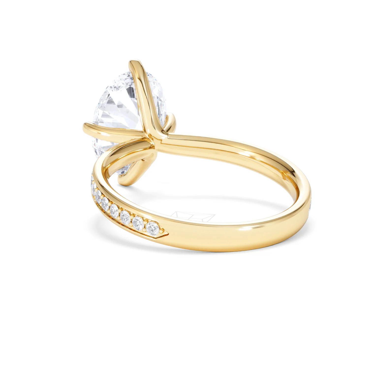 Origin Twist 3.00ct Oval Cut Lab Diamond Solitaire Engagement Ring with Side Stones in 18K Yellow Gold - Image 53