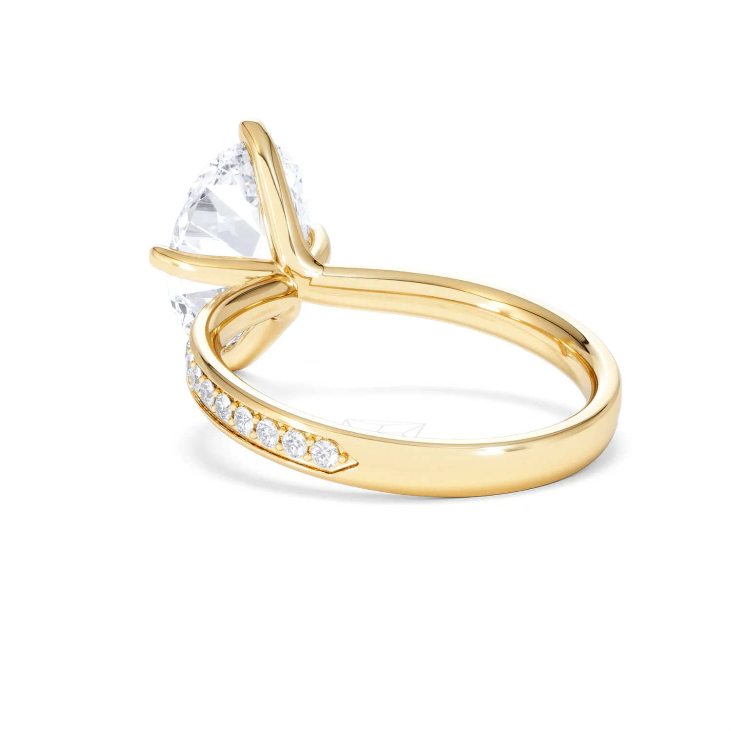 Origin Twist 3.00ct Oval Cut Lab Diamond Solitaire Engagement Ring with Side Stones in 18K Yellow Gold - Image 54
