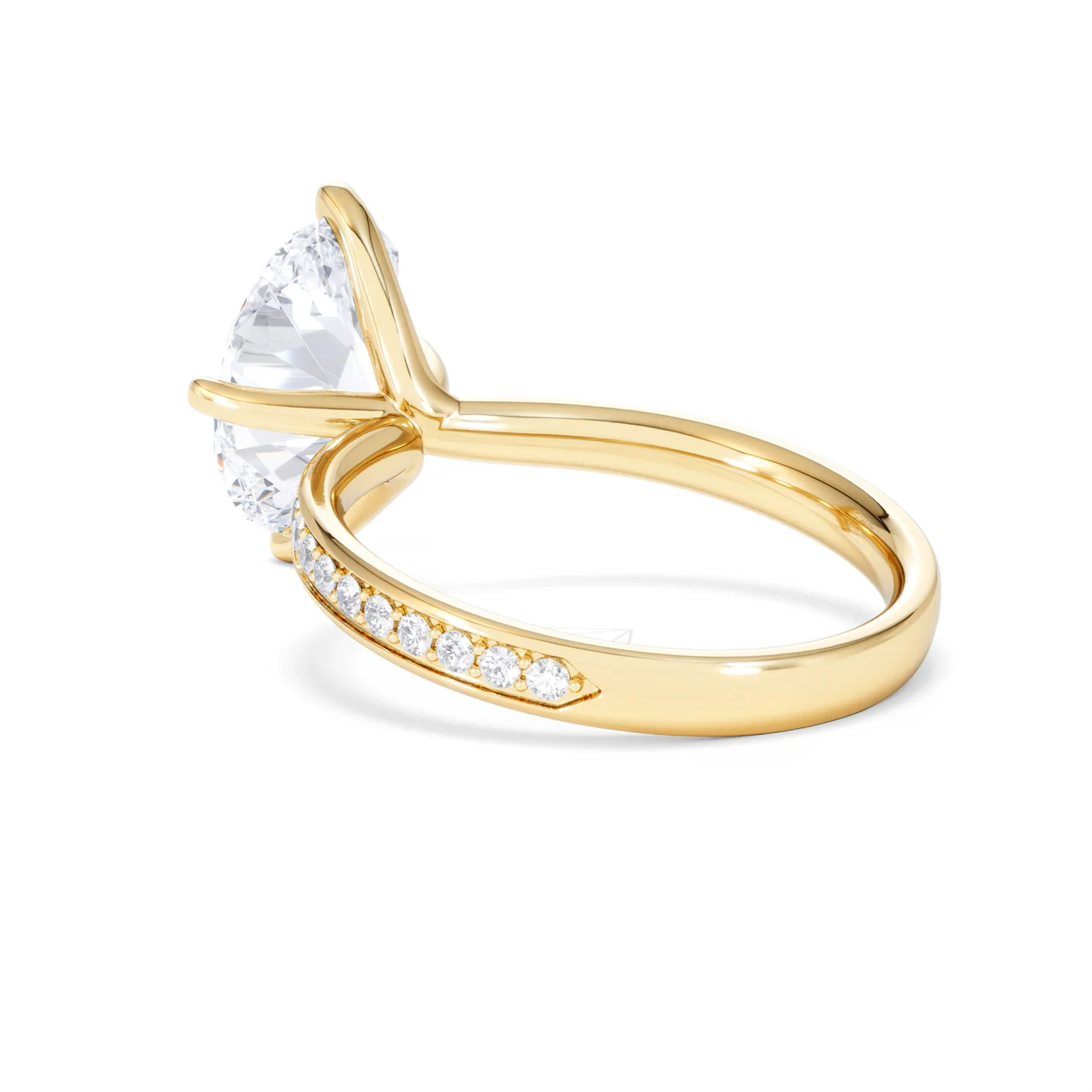 Origin Twist 3.00ct Oval Cut Lab Diamond Solitaire Engagement Ring with Side Stones in 18K Yellow Gold - Image 56