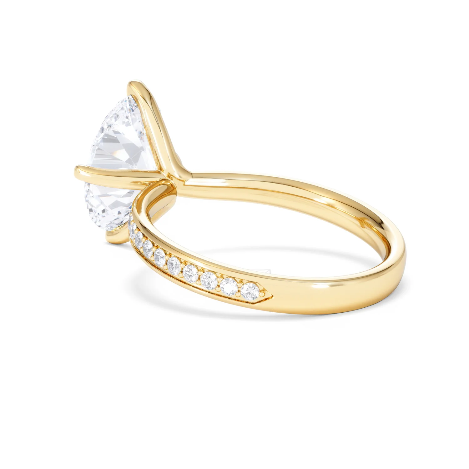 Origin Twist 3.00ct Oval Cut Lab Diamond Solitaire Engagement Ring with Side Stones in 18K Yellow Gold - Image 57