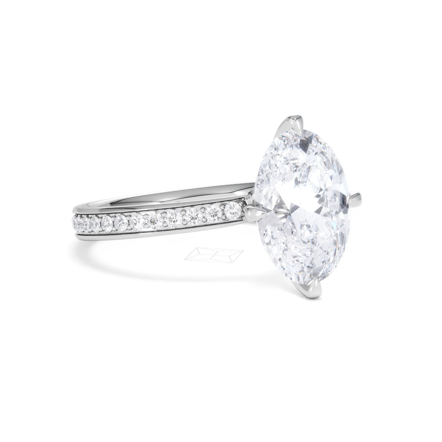 Origin Twist 3.00ct Oval Cut Lab Diamond Solitaire Engagement Ring with Side Stones in Platinum - Image 14