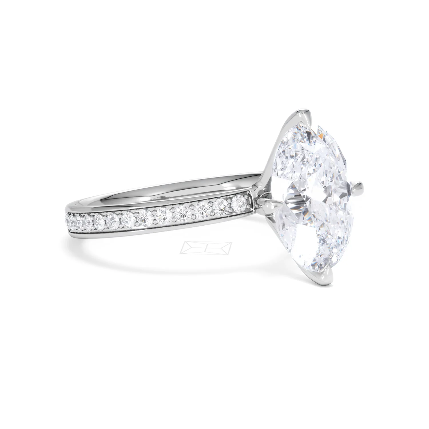 Origin Twist 3.00ct Oval Cut Lab Diamond Solitaire Engagement Ring with Side Stones in Platinum - Image 16