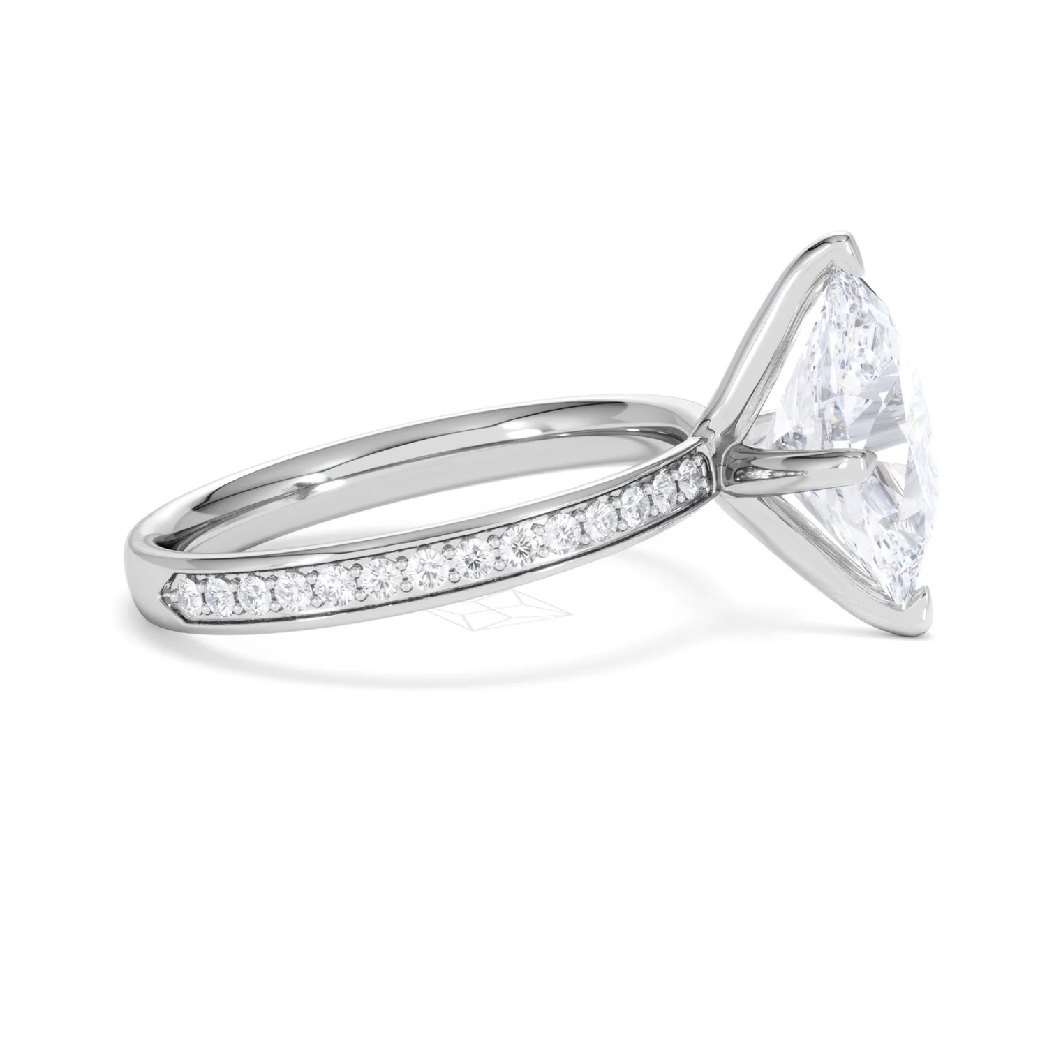 Origin Twist 3.00ct Oval Cut Lab Diamond Solitaire Engagement Ring with Side Stones in Platinum - Image 24