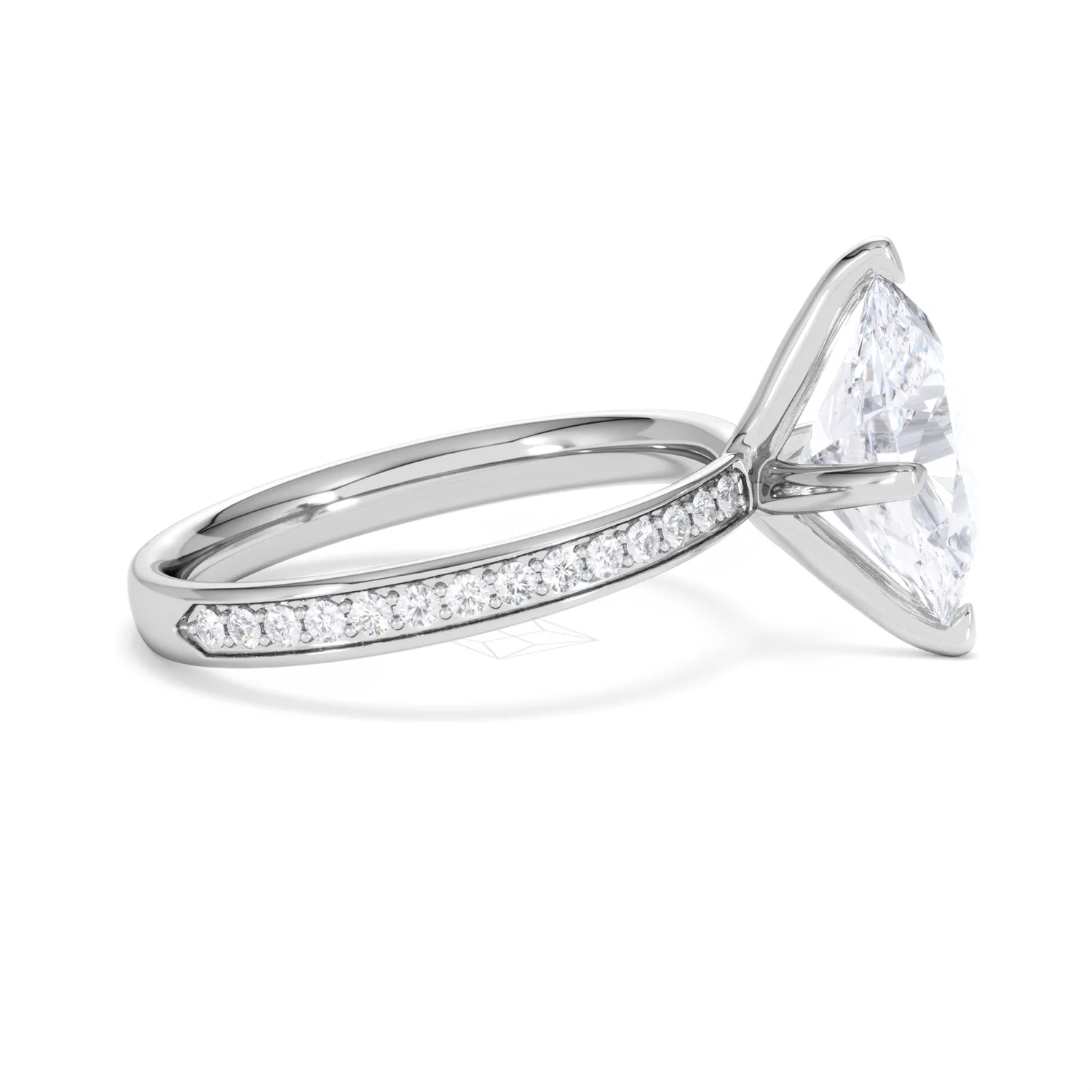 Origin Twist 3.00ct Oval Cut Lab Diamond Solitaire Engagement Ring with Side Stones in Platinum - Image 25