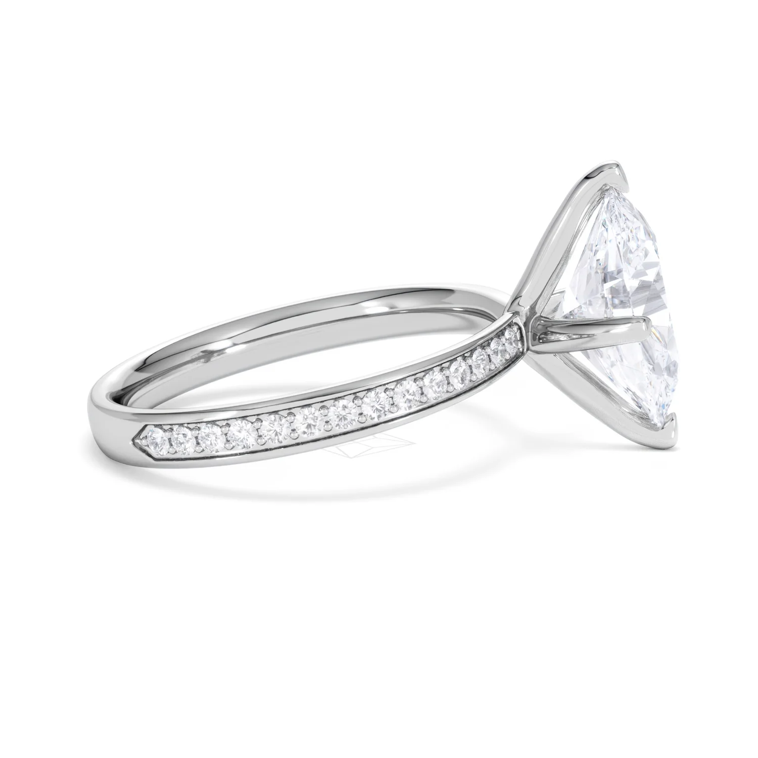Origin Twist 3.00ct Oval Cut Lab Diamond Solitaire Engagement Ring with Side Stones in Platinum - Image 26