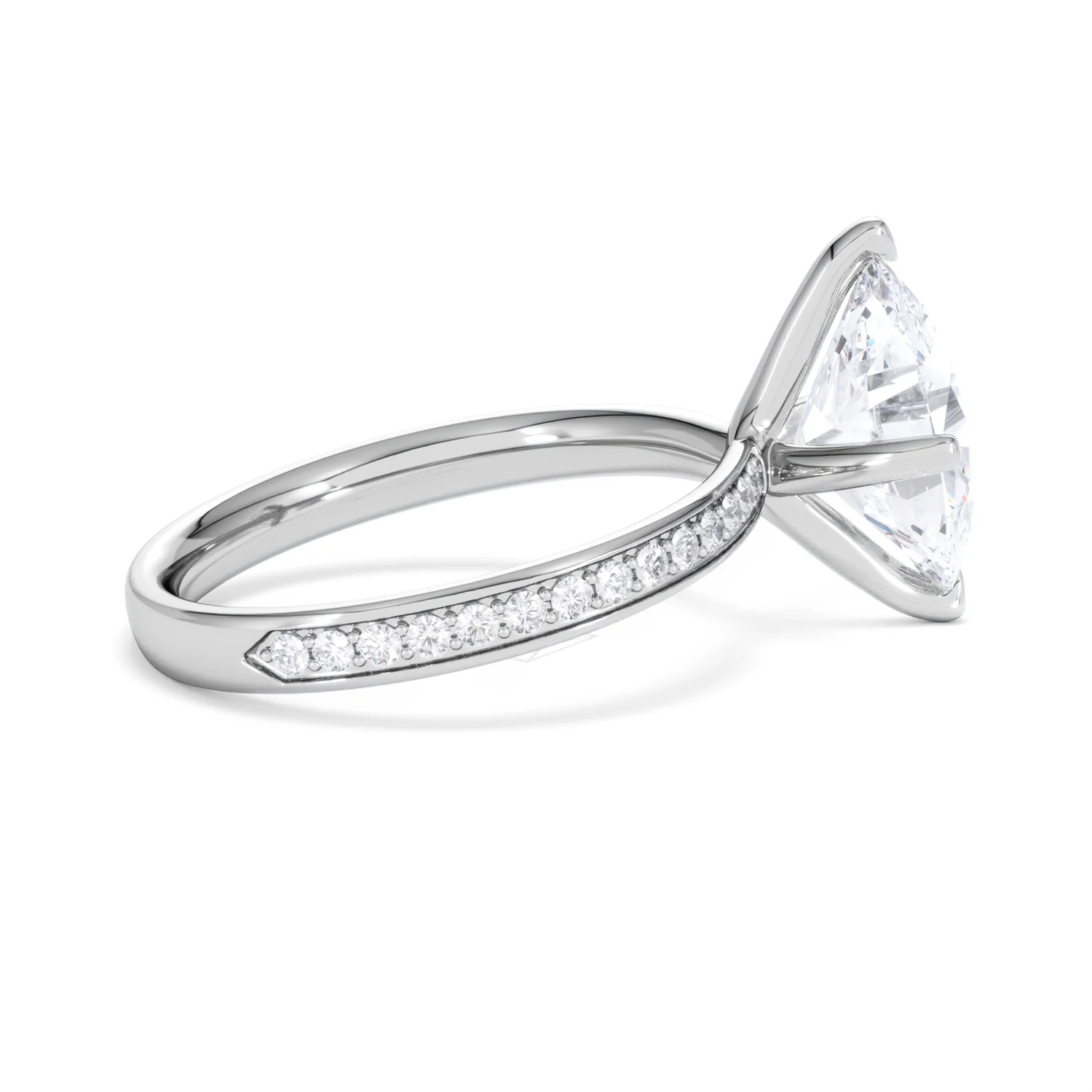 Origin Twist 3.00ct Oval Cut Lab Diamond Solitaire Engagement Ring with Side Stones in Platinum - Image 29
