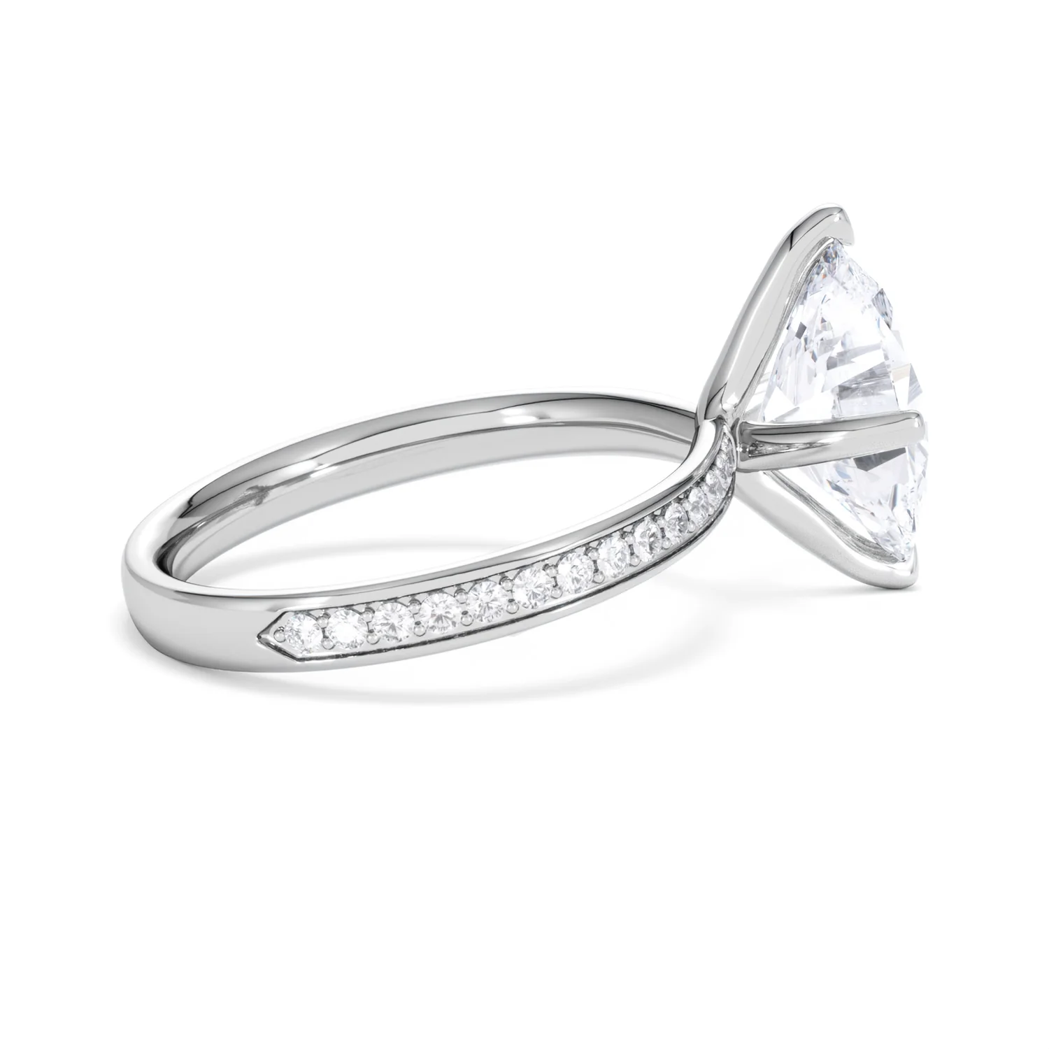 Origin Twist 3.00ct Oval Cut Lab Diamond Solitaire Engagement Ring with Side Stones in Platinum - Image 30