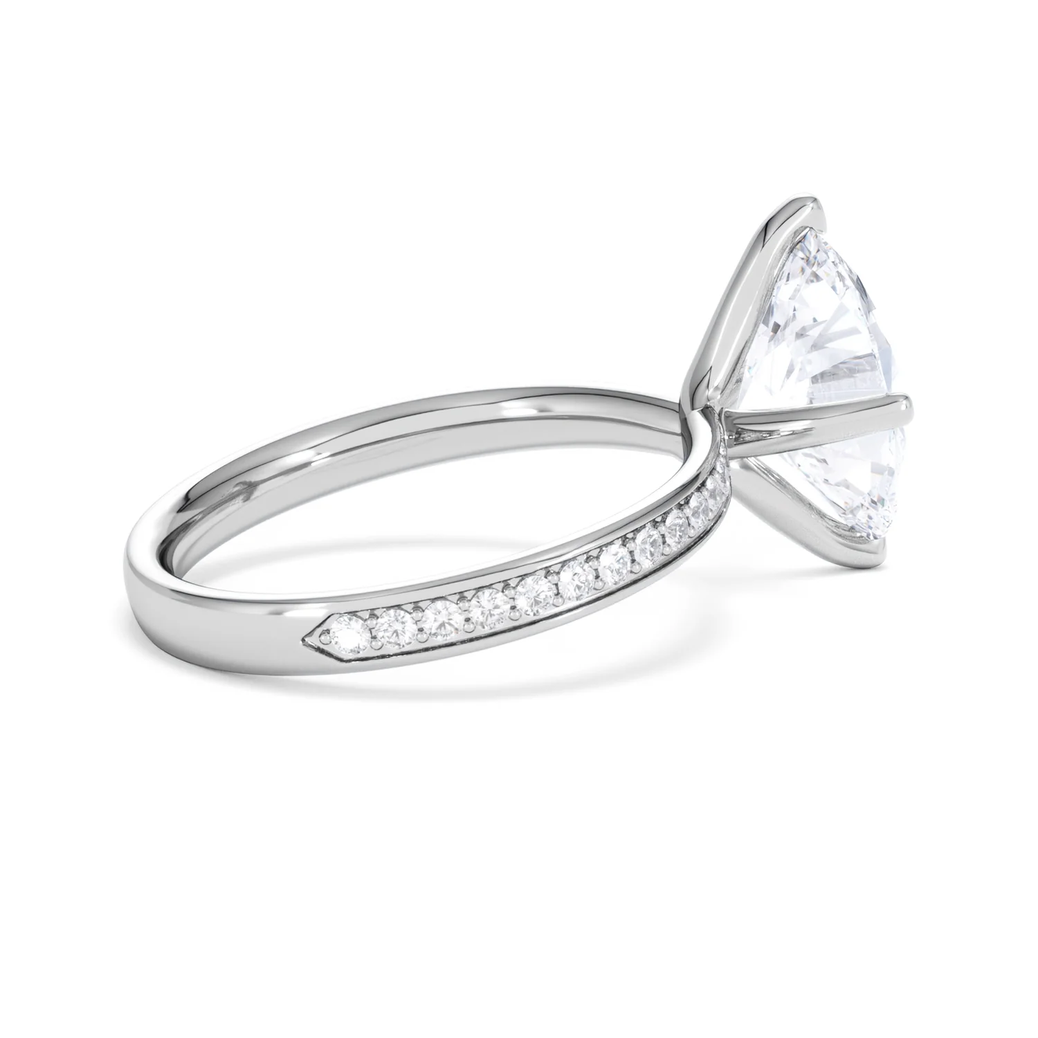 Origin Twist 3.00ct Oval Cut Lab Diamond Solitaire Engagement Ring with Side Stones in Platinum - Image 32