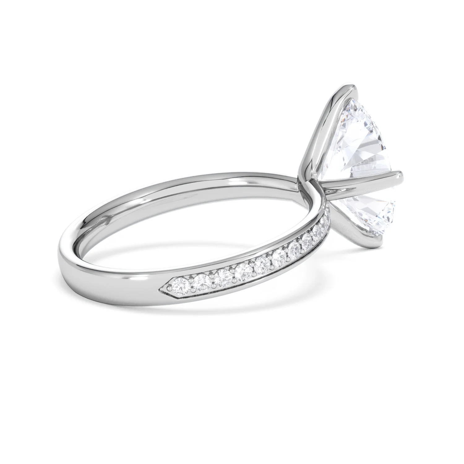 Origin Twist 3.00ct Oval Cut Lab Diamond Solitaire Engagement Ring with Side Stones in Platinum - Image 34