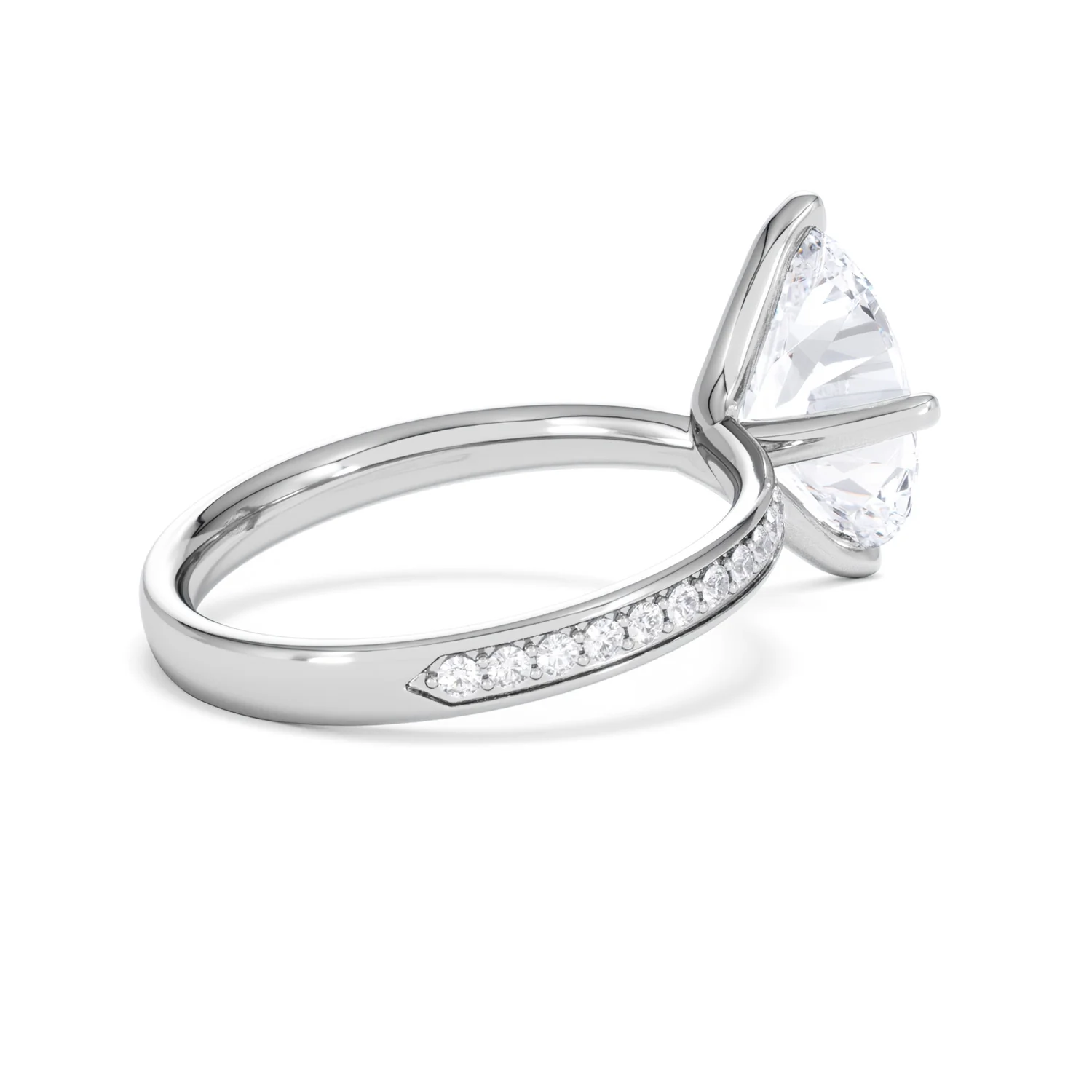 Origin Twist 3.00ct Oval Cut Lab Diamond Solitaire Engagement Ring with Side Stones in Platinum - Image 35