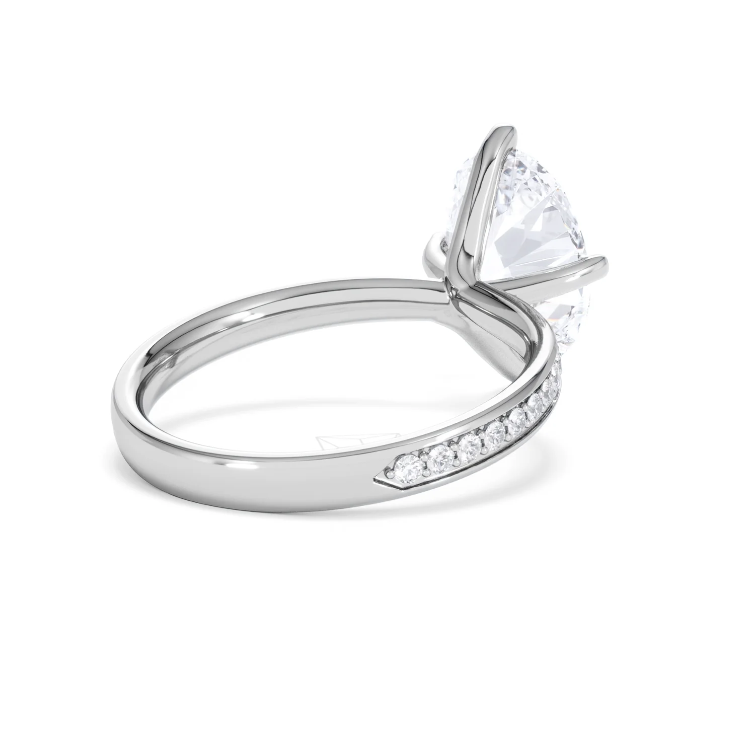 Origin Twist 3.00ct Oval Cut Lab Diamond Solitaire Engagement Ring with Side Stones in Platinum - Image 39