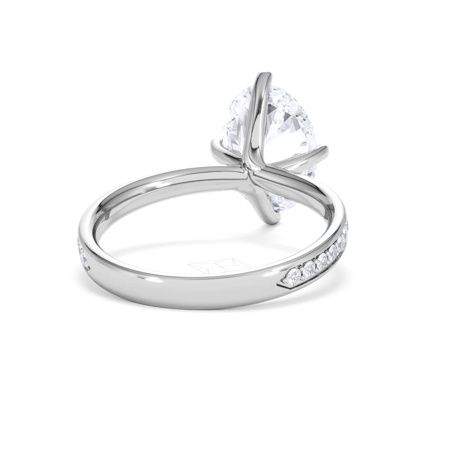 Origin Twist 3.00ct Oval Cut Lab Diamond Solitaire Engagement Ring with Side Stones in Platinum - Image 43