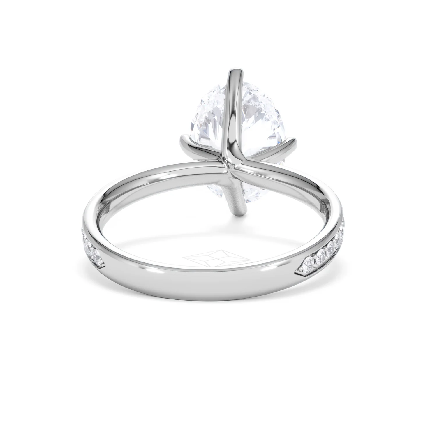 Origin Twist 3.00ct Oval Cut Lab Diamond Solitaire Engagement Ring with Side Stones in Platinum - Image 45