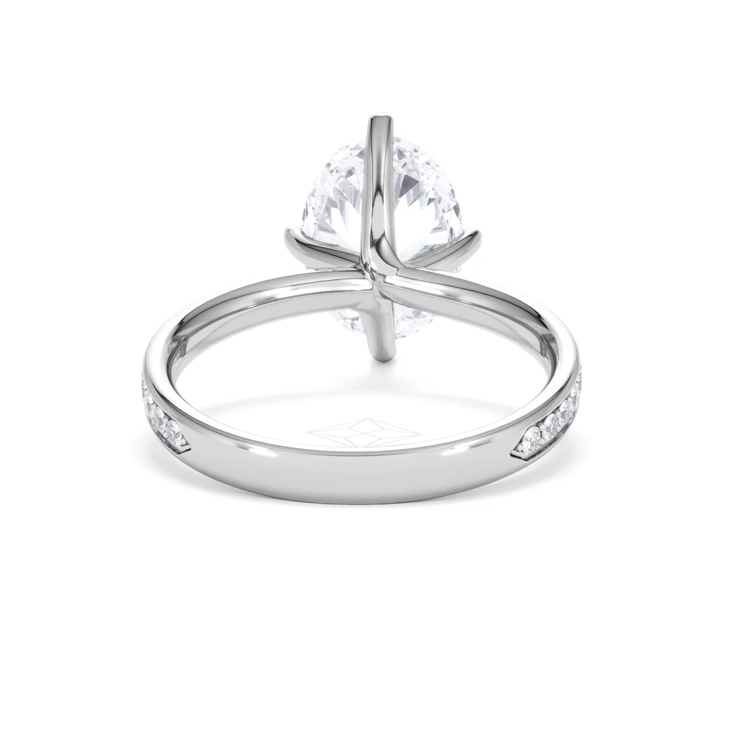 Origin Twist 3.00ct Oval Cut Lab Diamond Solitaire Engagement Ring with Side Stones in Platinum - Image 46