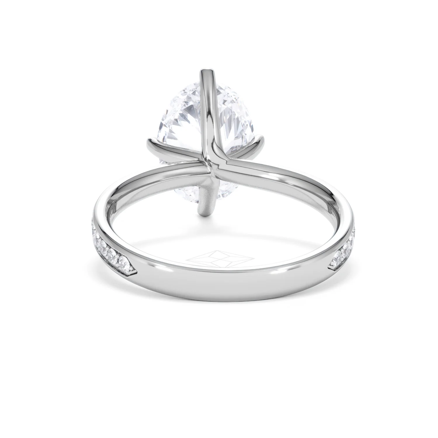 Origin Twist 3.00ct Oval Cut Lab Diamond Solitaire Engagement Ring with Side Stones in Platinum - Image 48