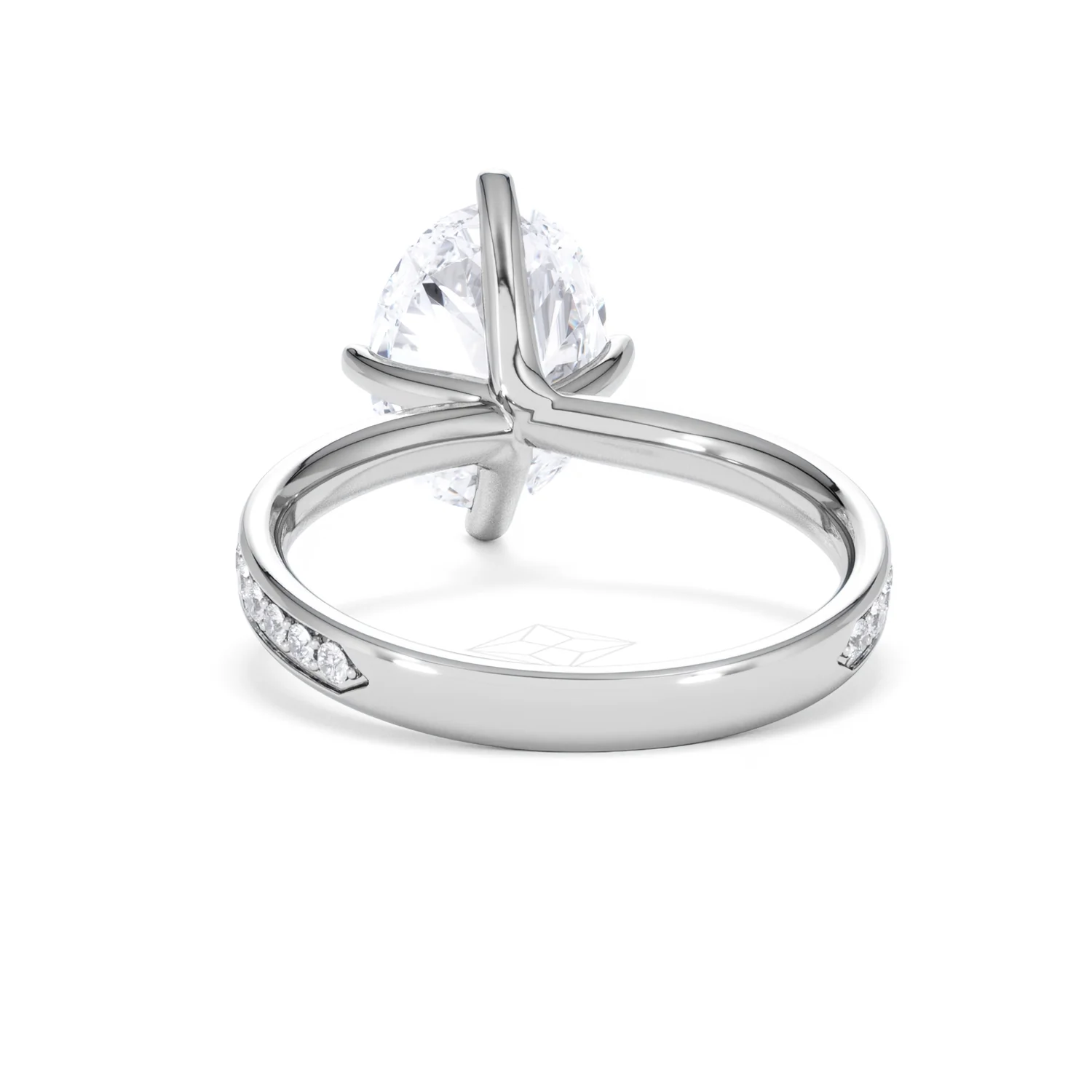 Origin Twist 3.00ct Oval Cut Lab Diamond Solitaire Engagement Ring with Side Stones in Platinum - Image 49