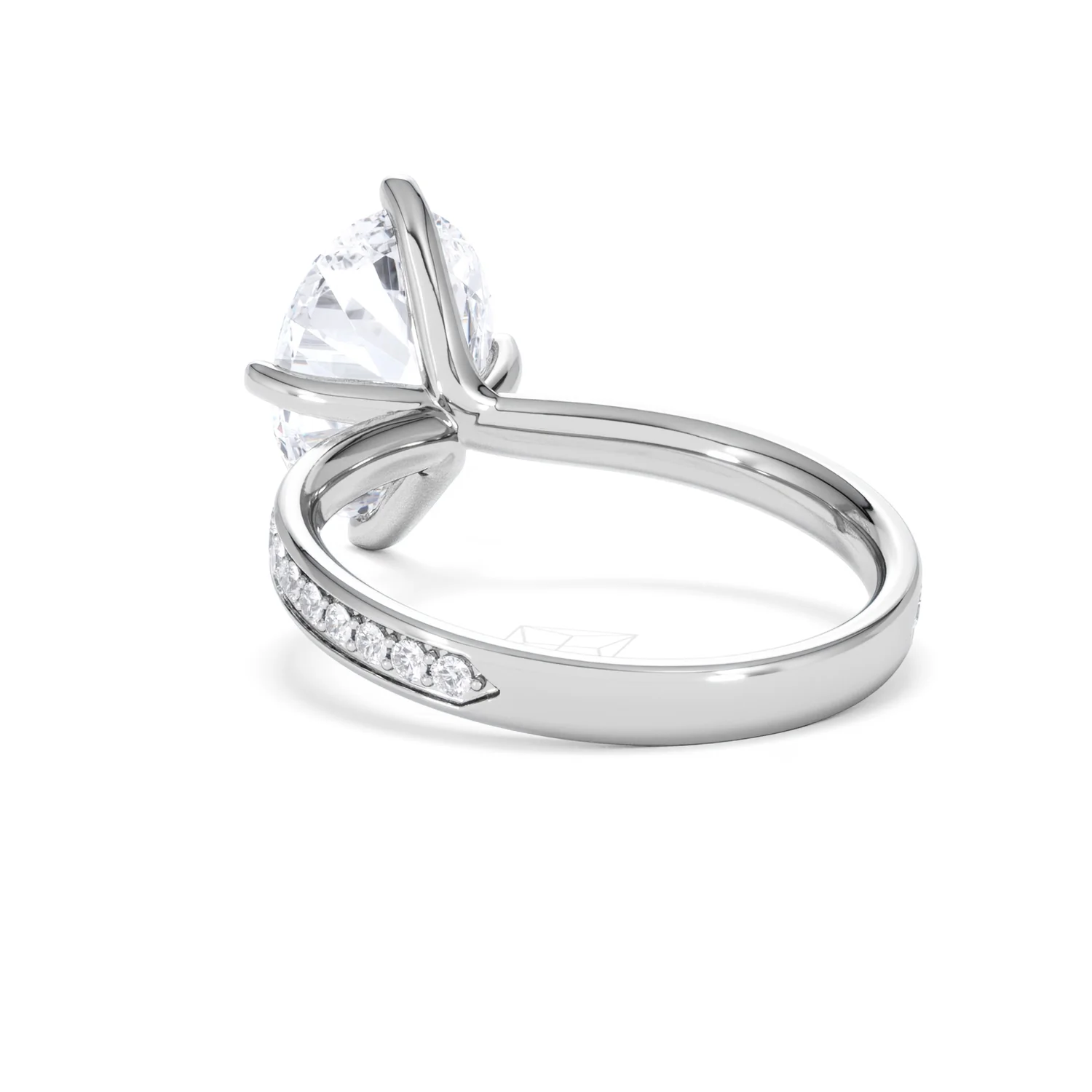 Origin Twist 3.00ct Oval Cut Lab Diamond Solitaire Engagement Ring with Side Stones in Platinum - Image 53