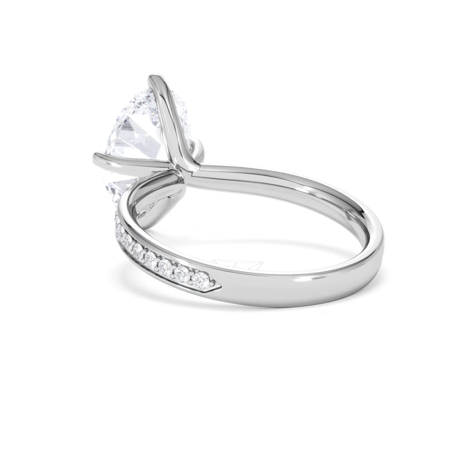 Origin Twist 3.00ct Oval Cut Lab Diamond Solitaire Engagement Ring with Side Stones in Platinum - Image 54