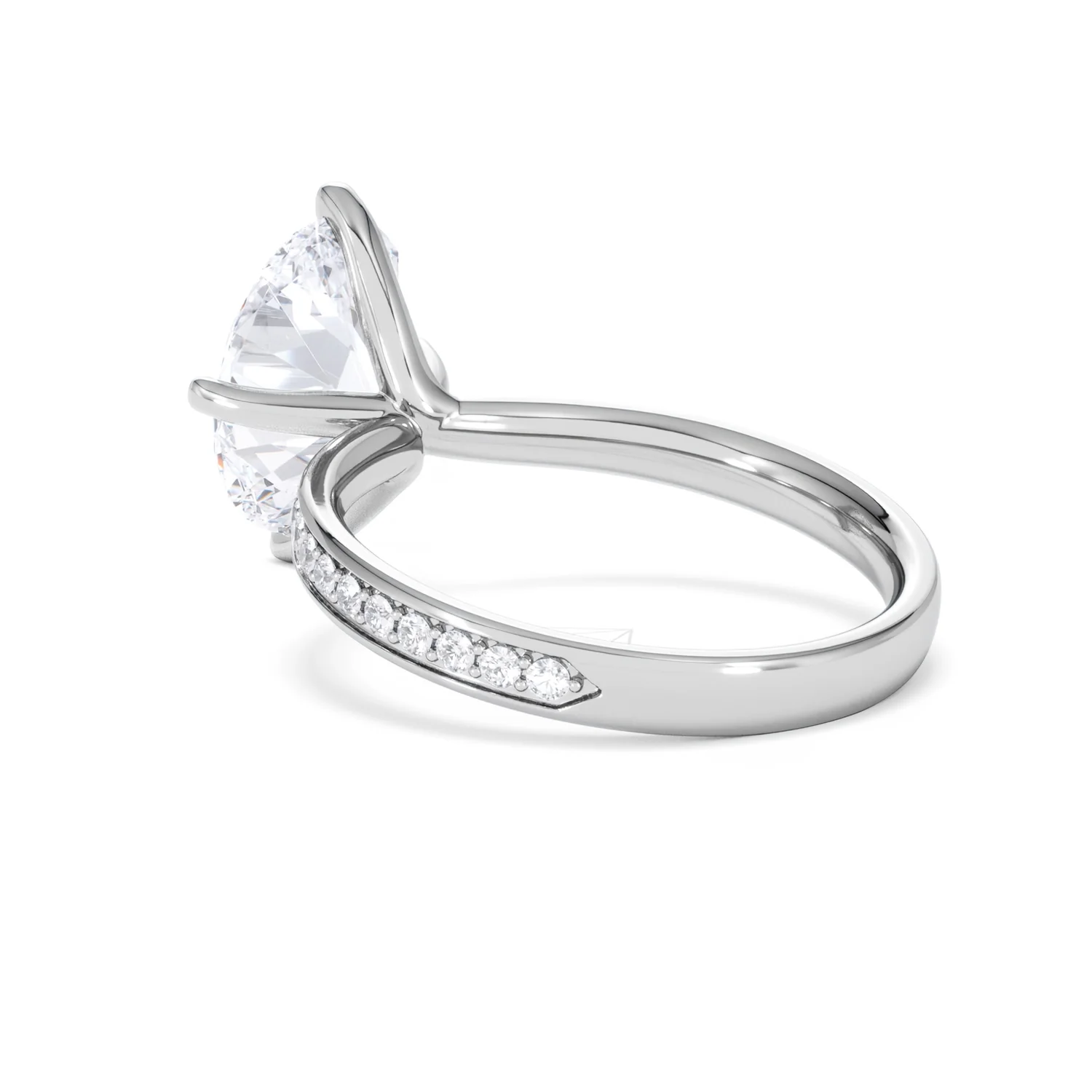 Origin Twist 3.00ct Oval Cut Lab Diamond Solitaire Engagement Ring with Side Stones in Platinum - Image 56