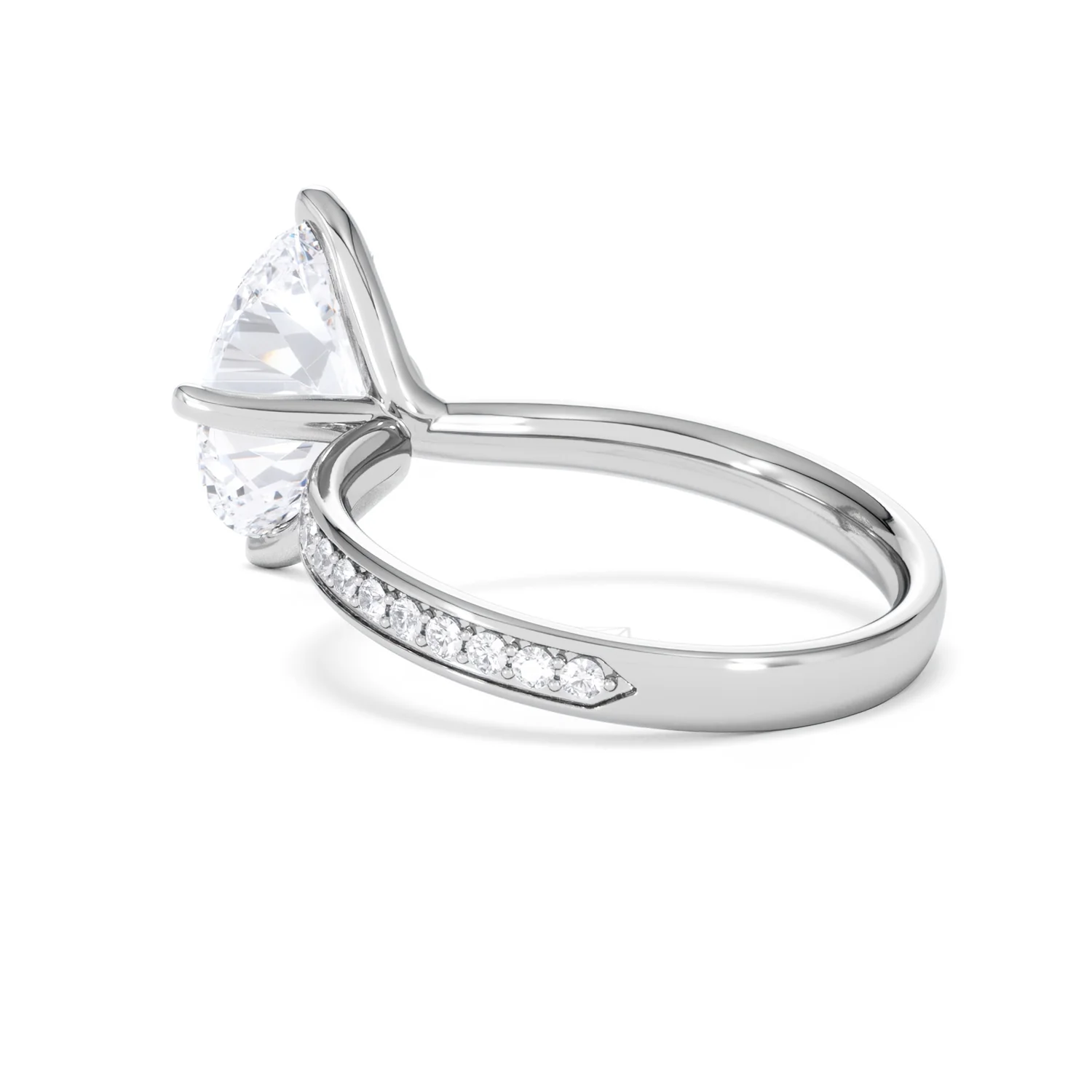 Origin Twist 3.00ct Oval Cut Lab Diamond Solitaire Engagement Ring with Side Stones in Platinum - Image 57