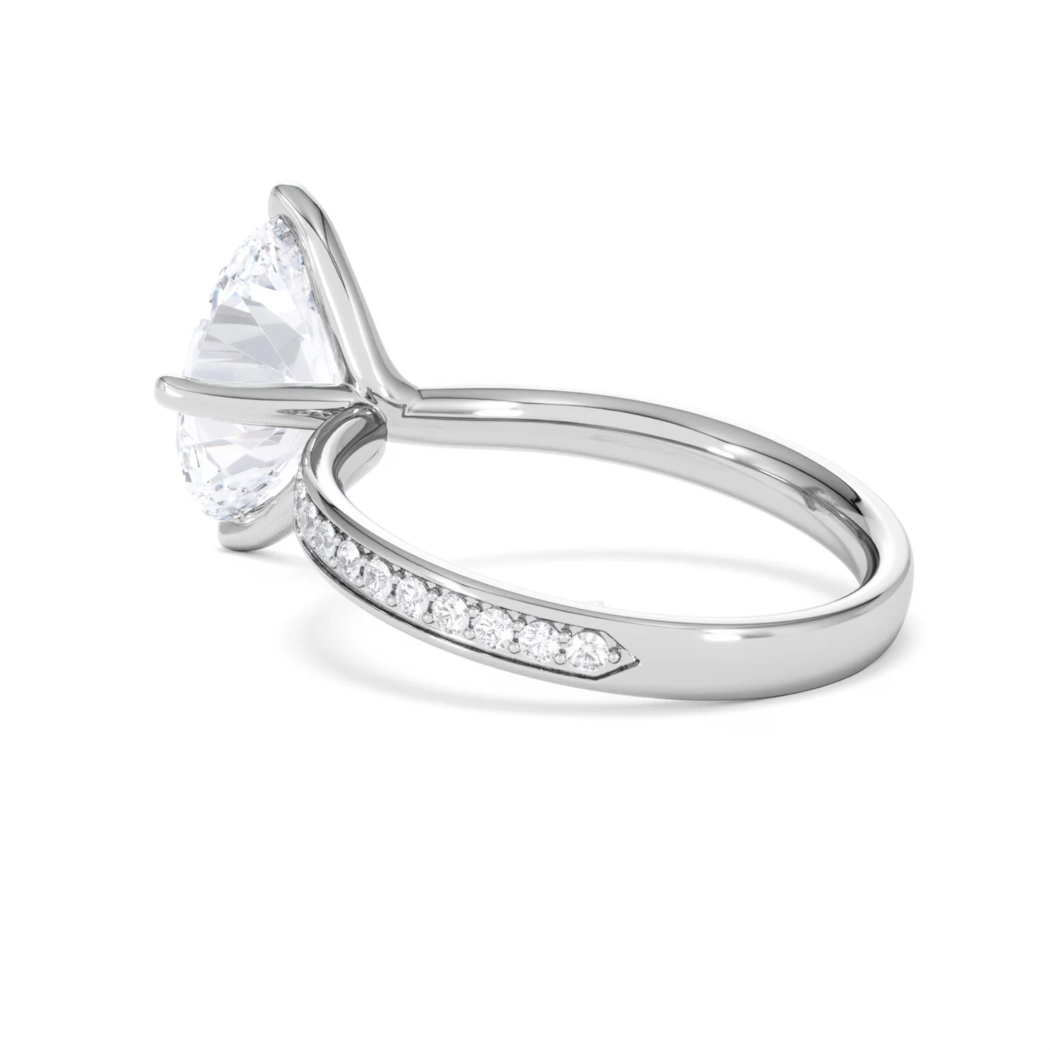 Origin Twist 3.00ct Oval Cut Lab Diamond Solitaire Engagement Ring with Side Stones in Platinum - Image 58
