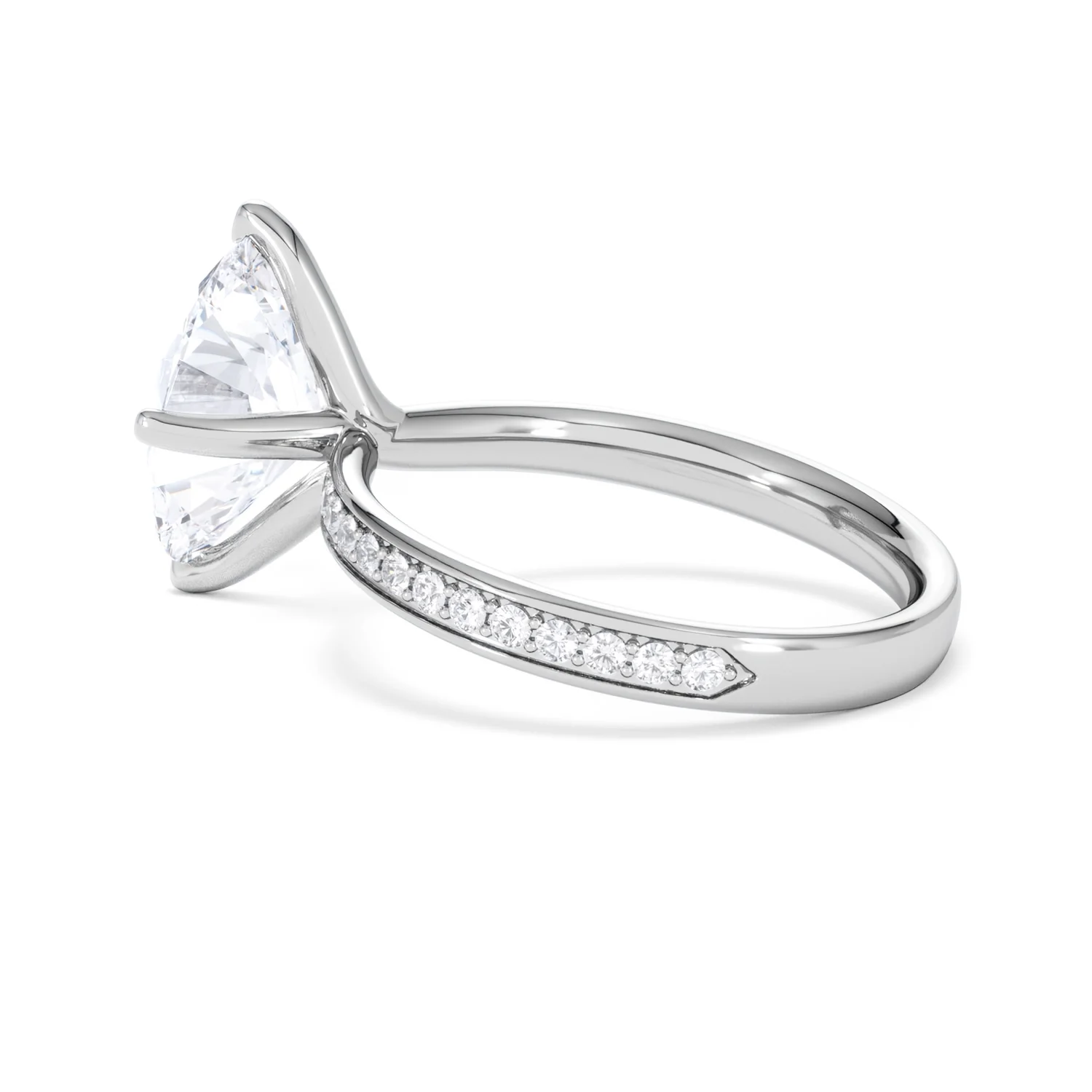 Origin Twist 3.00ct Oval Cut Lab Diamond Solitaire Engagement Ring with Side Stones in Platinum - Image 61