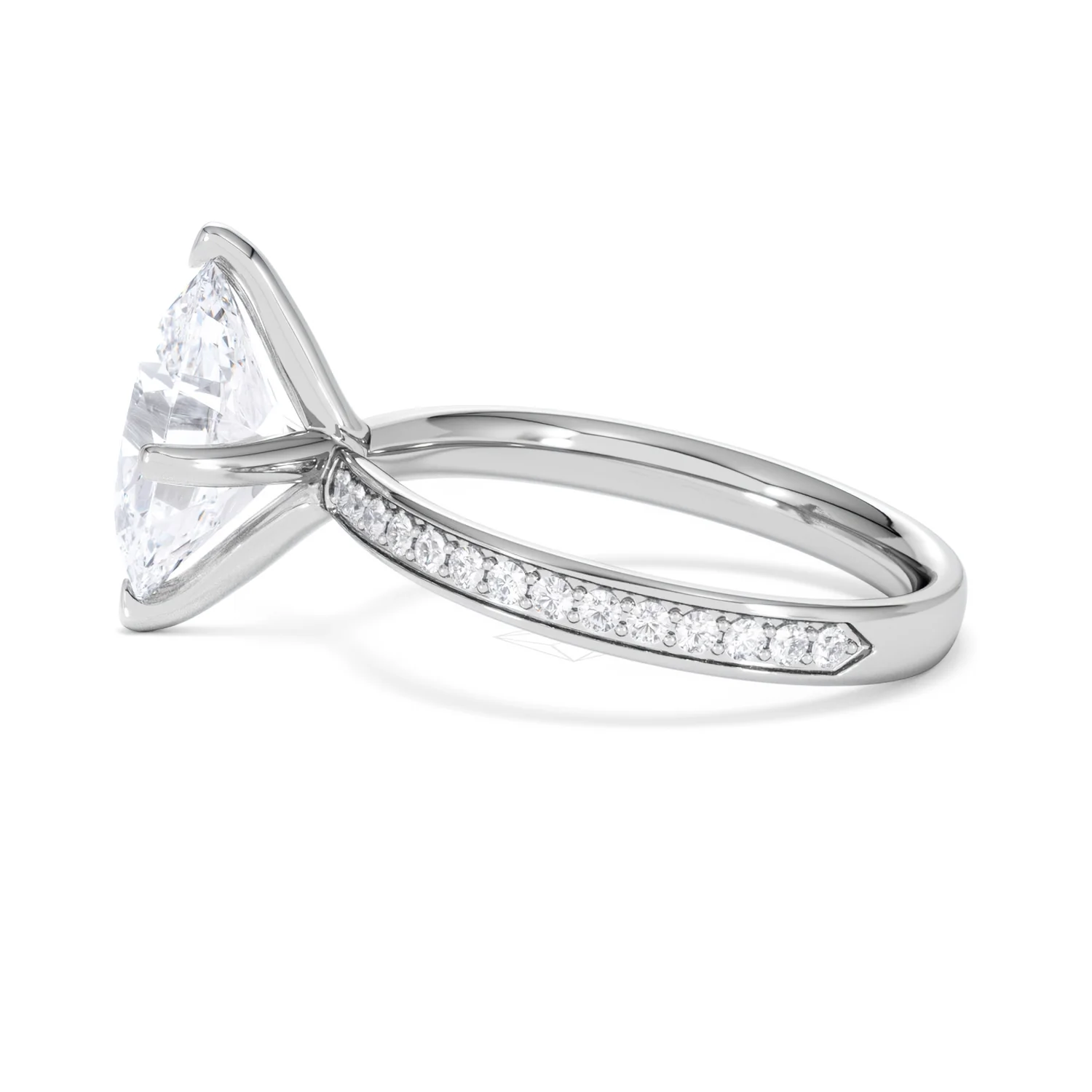 Origin Twist 3.00ct Oval Cut Lab Diamond Solitaire Engagement Ring with Side Stones in Platinum - Image 66