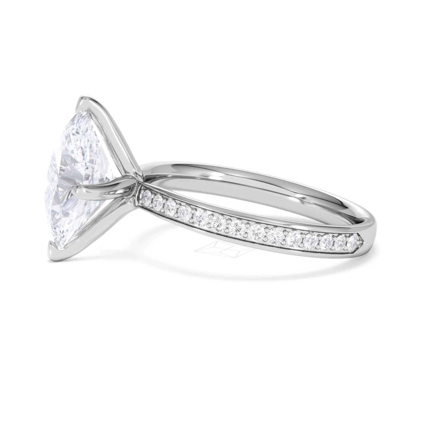 Origin Twist 3.00ct Oval Cut Lab Diamond Solitaire Engagement Ring with Side Stones in Platinum - Image 70