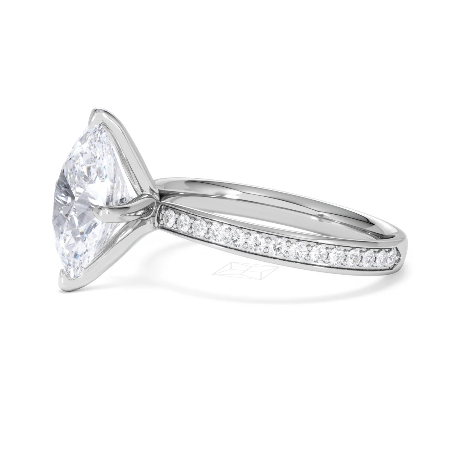 Origin Twist 3.00ct Oval Cut Lab Diamond Solitaire Engagement Ring with Side Stones in Platinum - Image 72