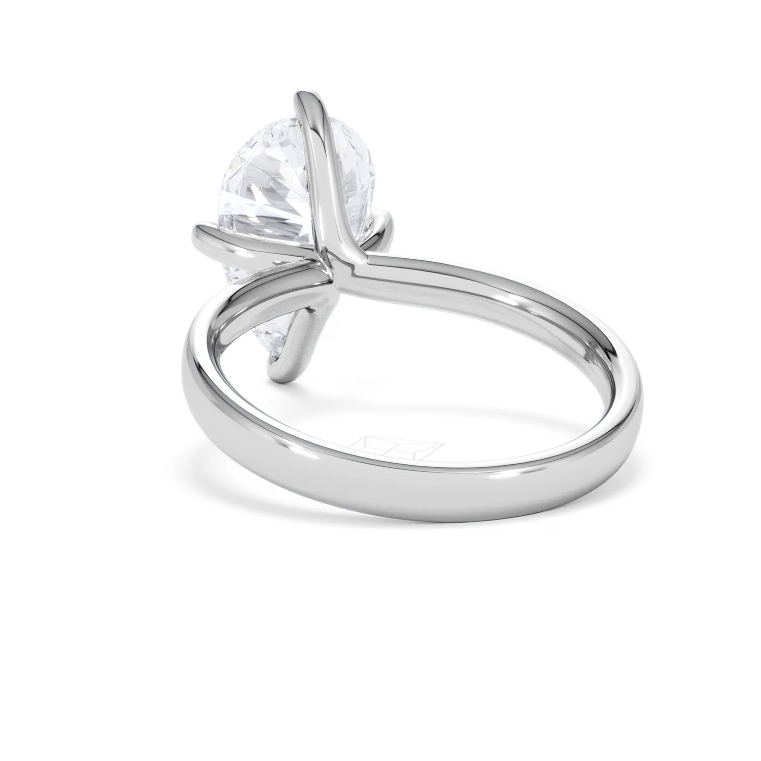 Origin Twist 3.00ct Pear Cut Lab Diamond Solitaire Engagement Ring in 18K White Gold - Image 52