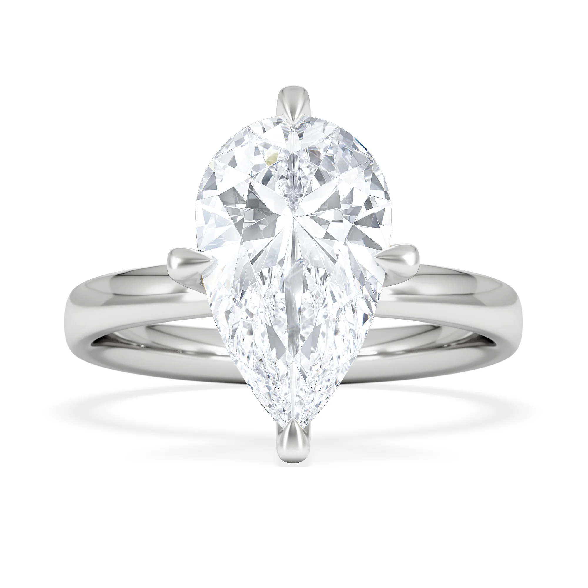 Origin Twist 3.00ct Pear Cut Lab Diamond Solitaire Engagement Ring in 18K White Gold - Image 6