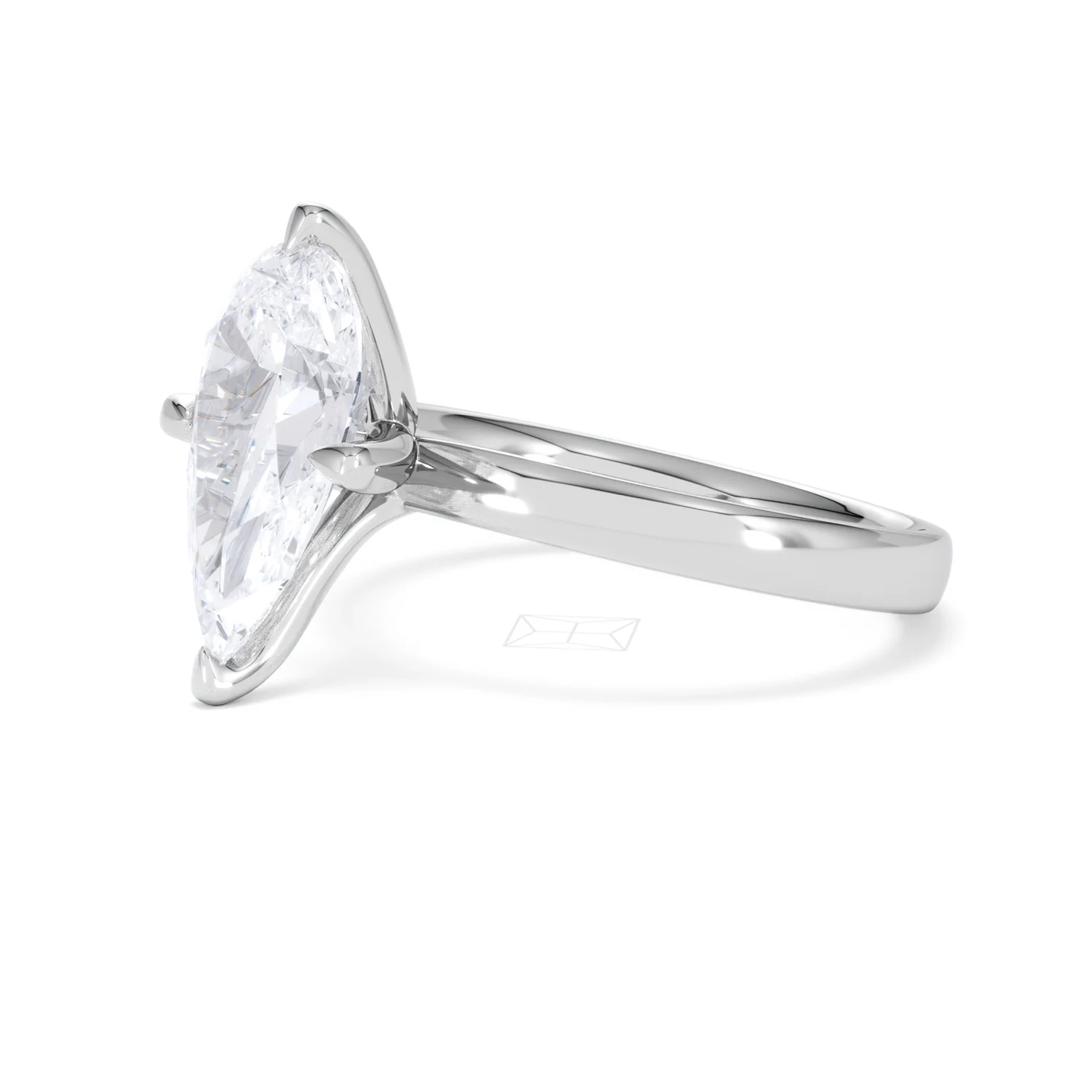 Origin Twist 3.00ct Pear Cut Lab Diamond Solitaire Engagement Ring in 18K White Gold - Image 75