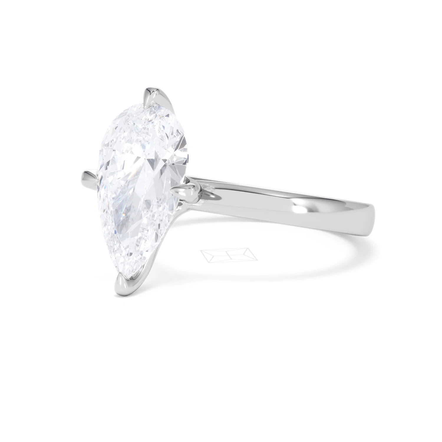 Origin Twist 3.00ct Pear Cut Lab Diamond Solitaire Engagement Ring in 18K White Gold - Image 79