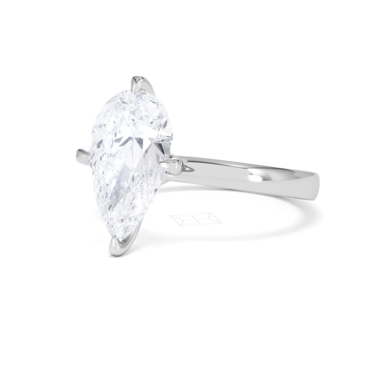 Origin Twist 3.00ct Pear Cut Lab Diamond Solitaire Engagement Ring in 18K White Gold - Image 80