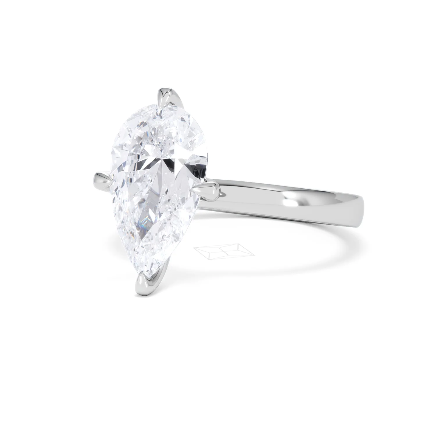 Origin Twist 3.00ct Pear Cut Lab Diamond Solitaire Engagement Ring in 18K White Gold - Image 81