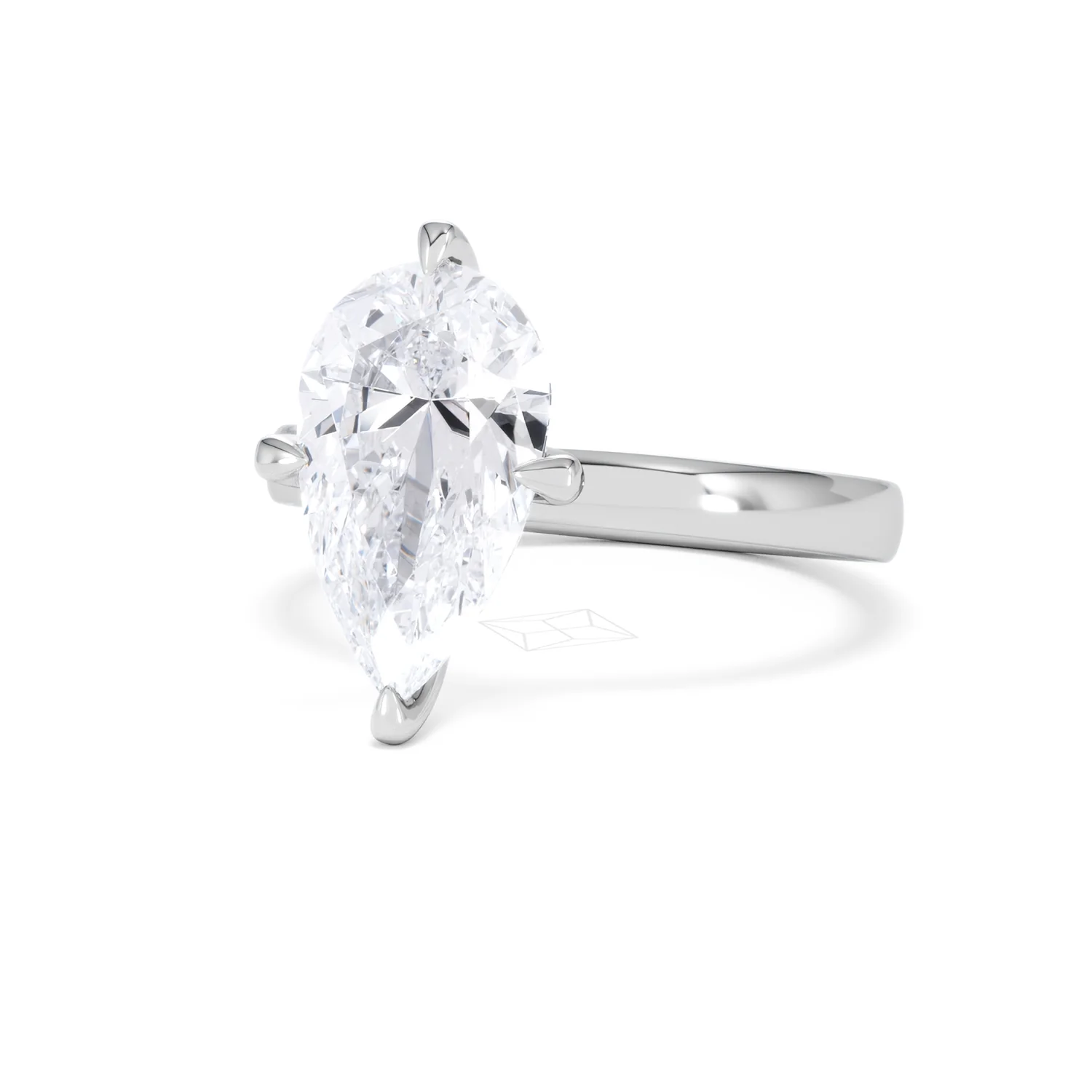 Origin Twist 3.00ct Pear Cut Lab Diamond Solitaire Engagement Ring in 18K White Gold - Image 82