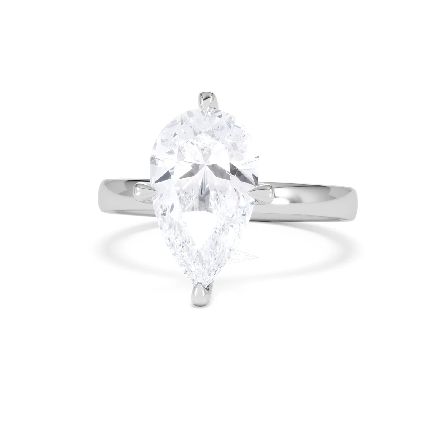 Origin Twist 3.00ct Pear Cut Lab Diamond Solitaire Engagement Ring in 18K White Gold - Image 85