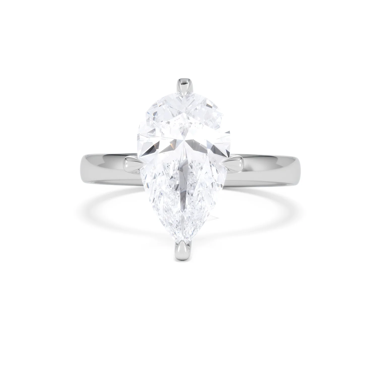 Origin Twist 3.00ct Pear Cut Lab Diamond Solitaire Engagement Ring in 18K White Gold - Image 86