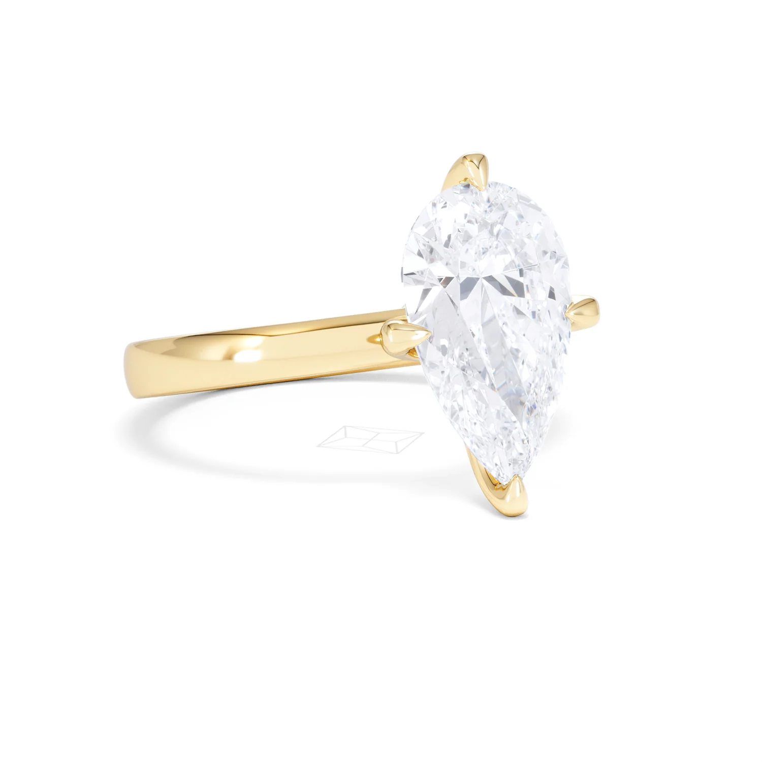 Origin Twist 3.00ct Pear Cut Lab Diamond Solitaire Engagement Ring in 18K Yellow Gold - Image 13