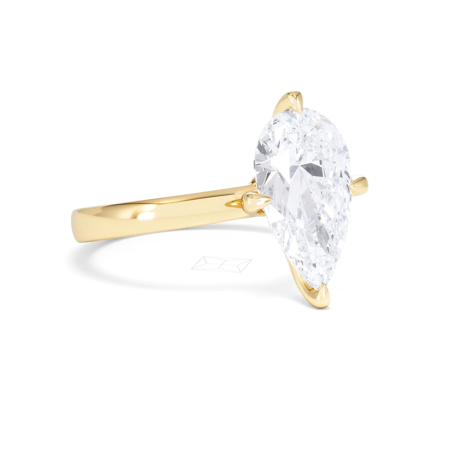 Origin Twist 3.00ct Pear Cut Lab Diamond Solitaire Engagement Ring in 18K Yellow Gold - Image 14