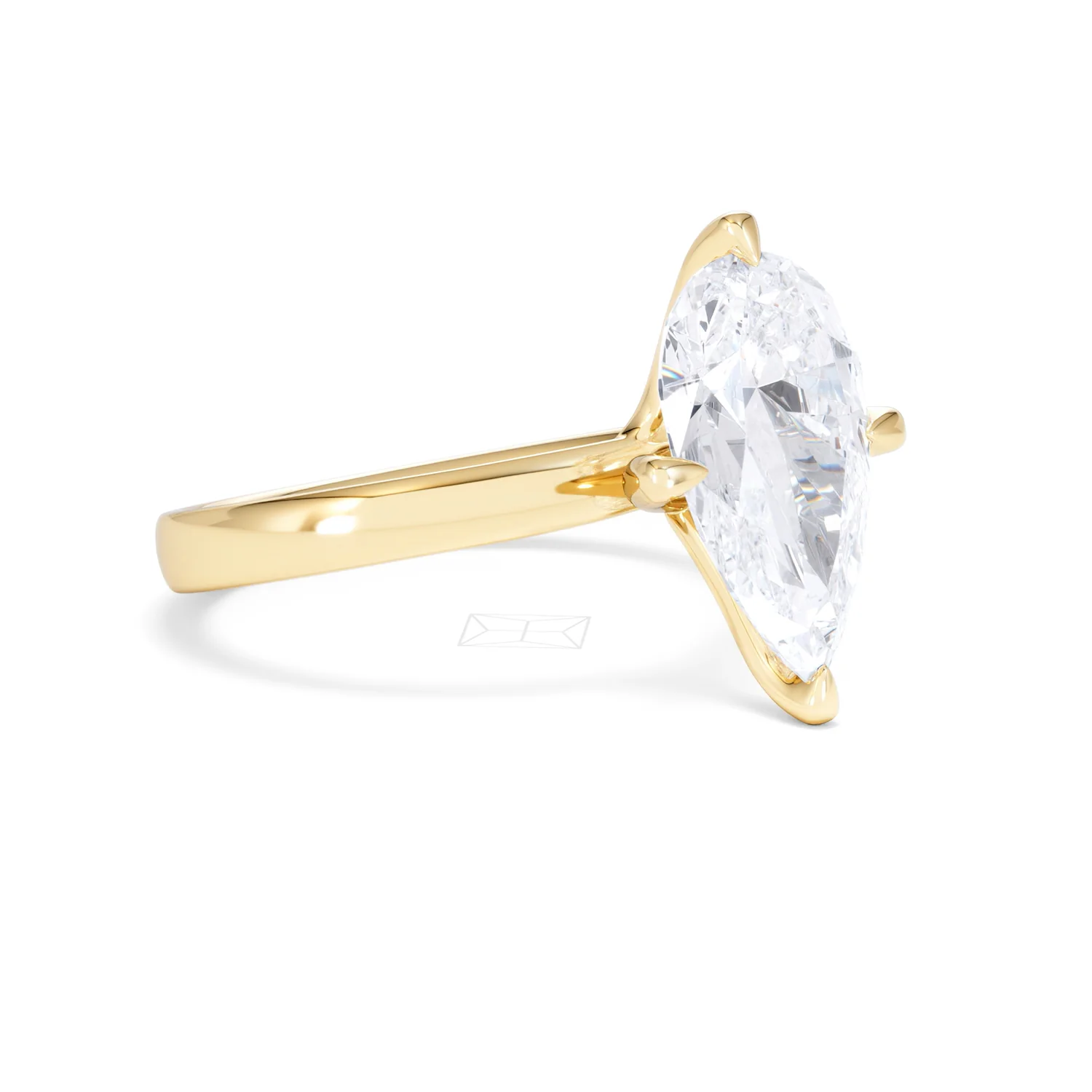 Origin Twist 3.00ct Pear Cut Lab Diamond Solitaire Engagement Ring in 18K Yellow Gold - Image 16