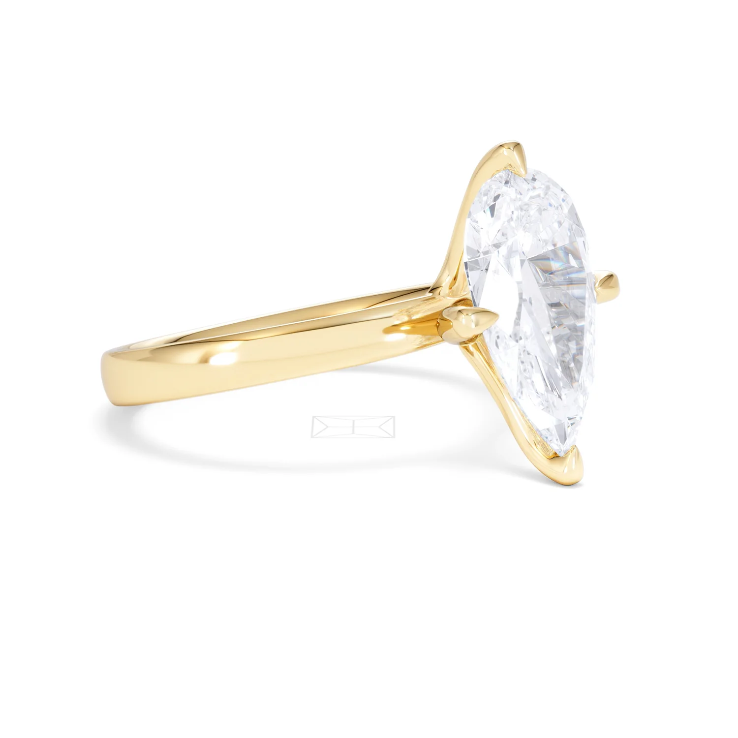 Origin Twist 3.00ct Pear Cut Lab Diamond Solitaire Engagement Ring in 18K Yellow Gold - Image 17