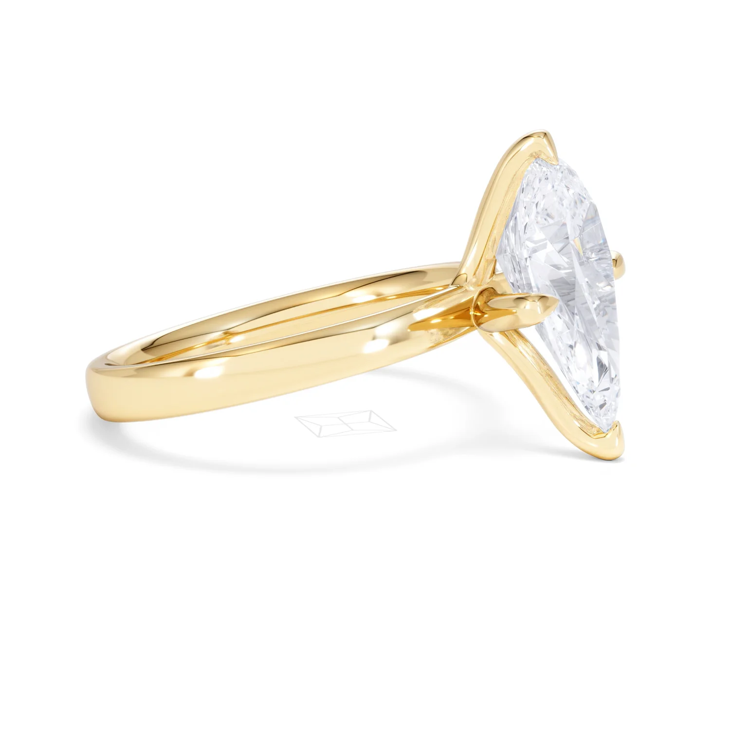 Origin Twist 3.00ct Pear Cut Lab Diamond Solitaire Engagement Ring in 18K Yellow Gold - Image 21