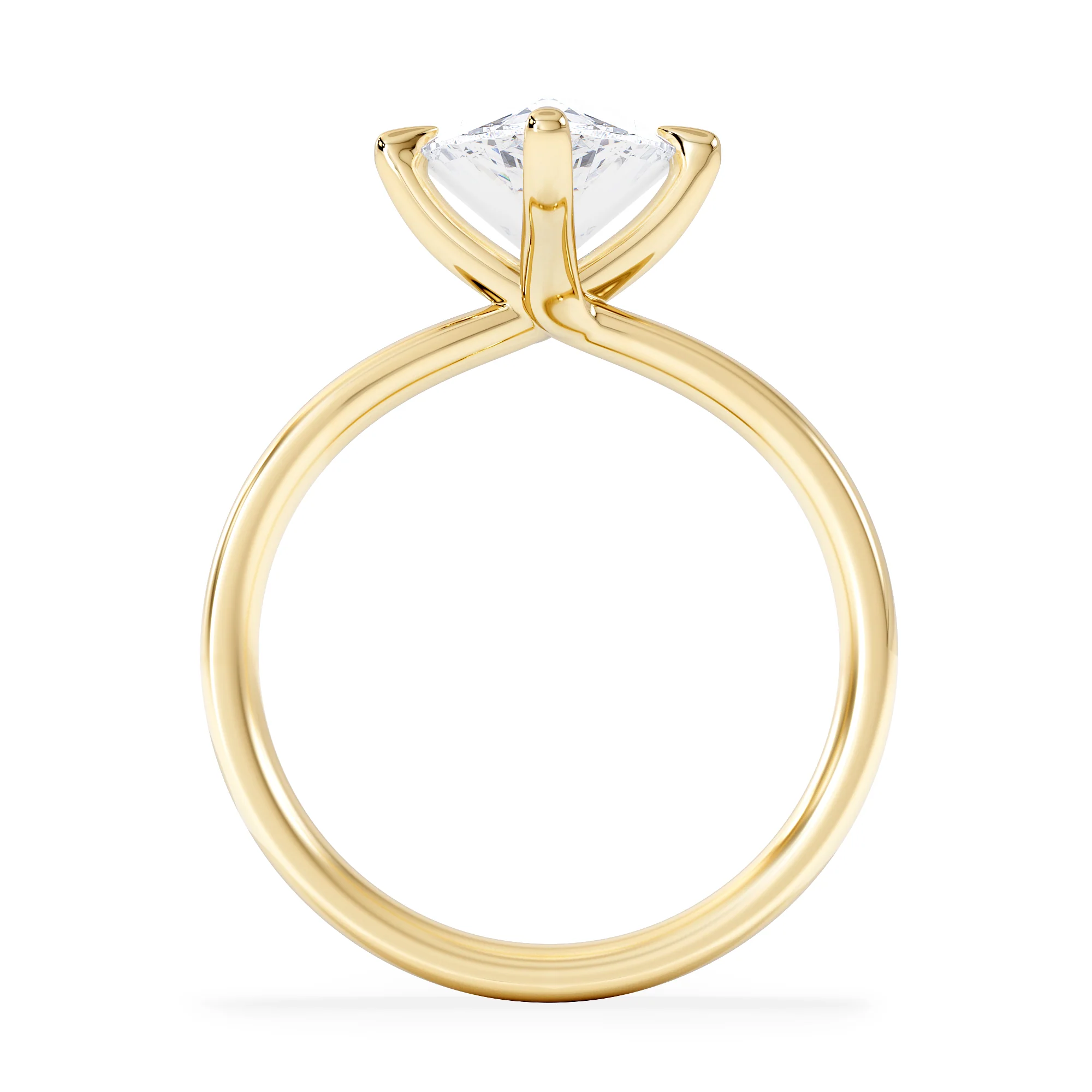 Origin Twist 3.00ct Pear Cut Lab Diamond Solitaire Engagement Ring in 18K Yellow Gold - Image 3