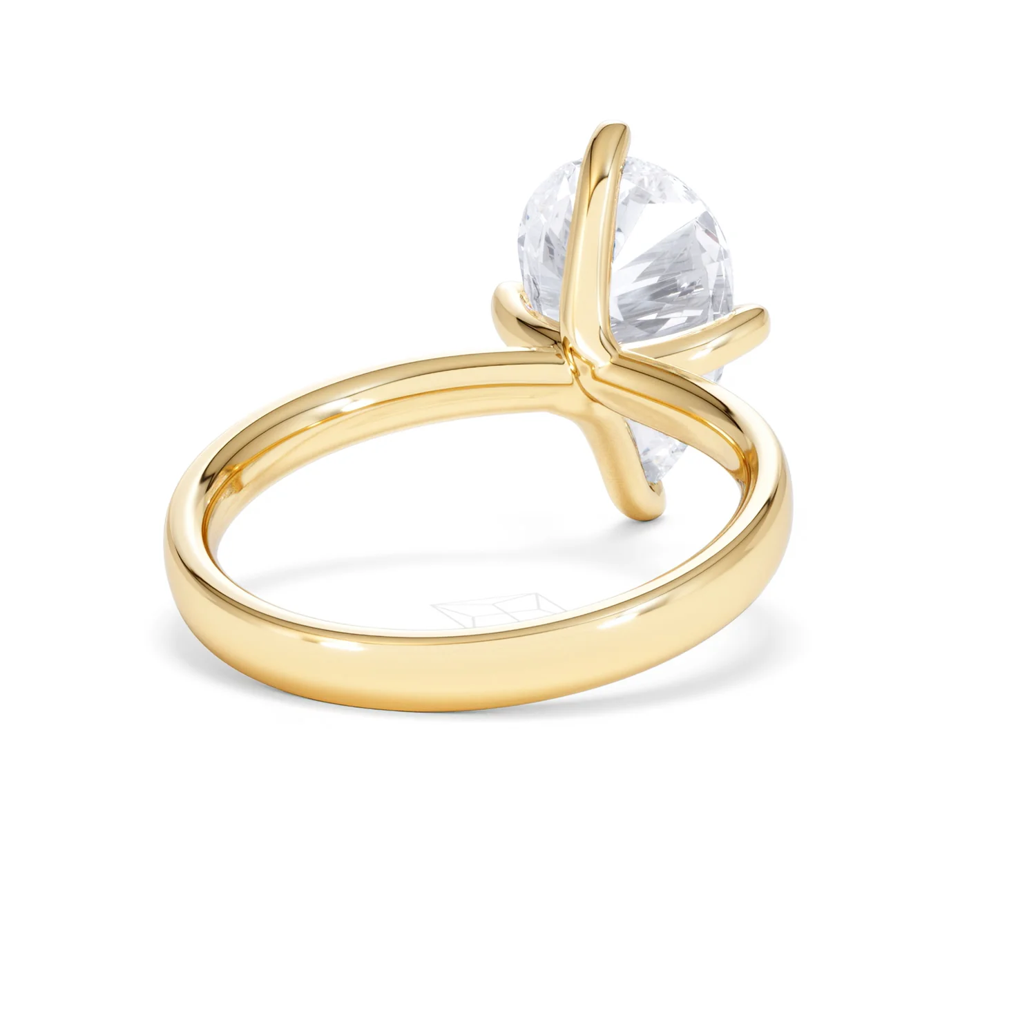 Origin Twist 3.00ct Pear Cut Lab Diamond Solitaire Engagement Ring in 18K Yellow Gold - Image 42