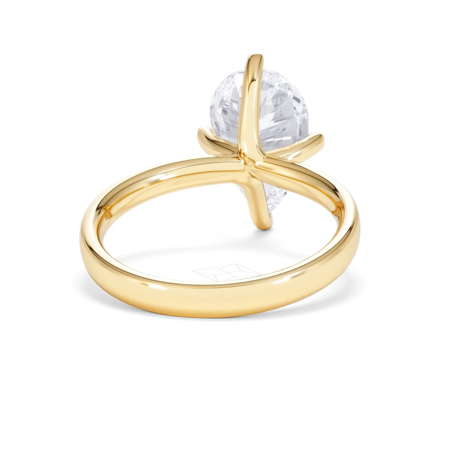 Origin Twist 3.00ct Pear Cut Lab Diamond Solitaire Engagement Ring in 18K Yellow Gold - Image 44