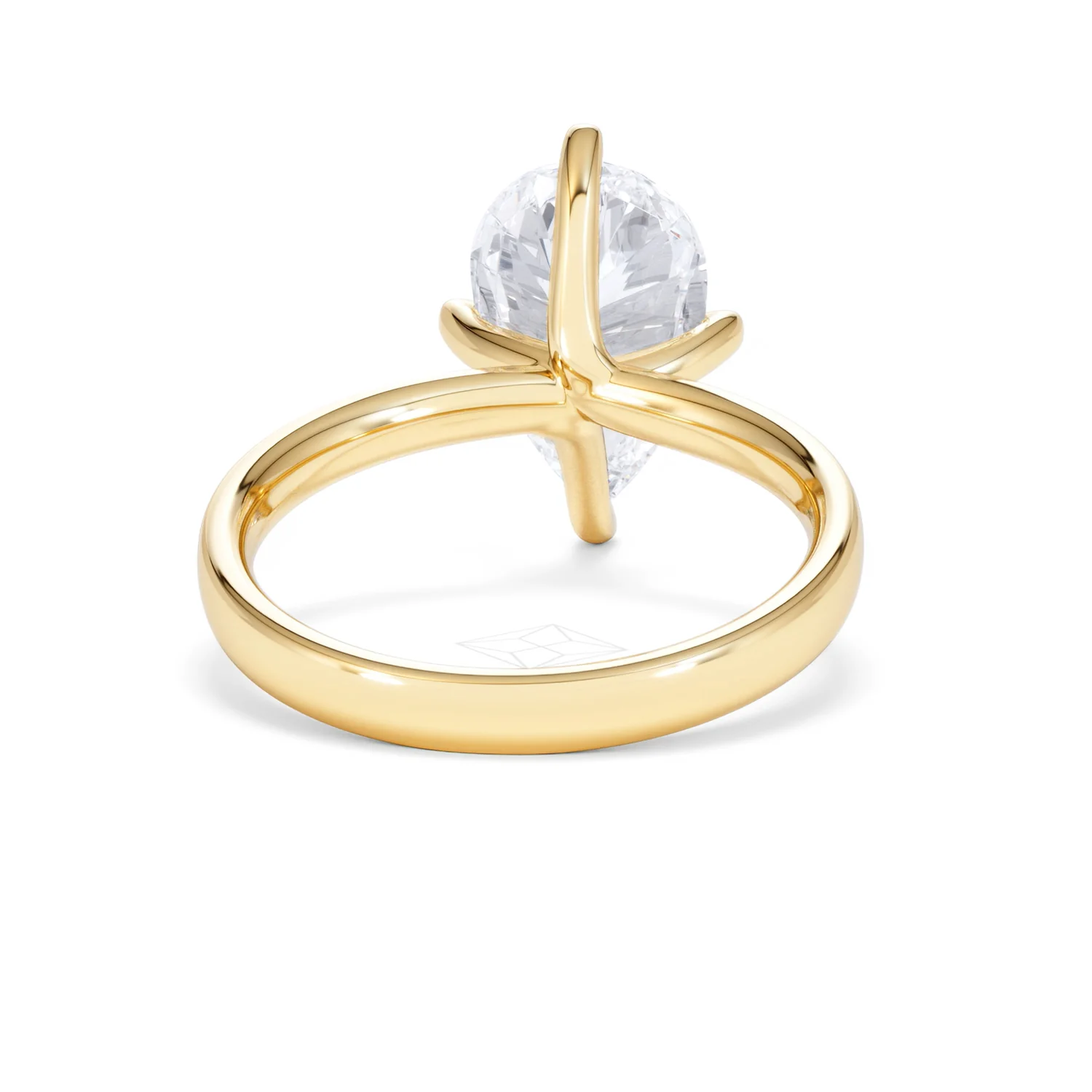 Origin Twist 3.00ct Pear Cut Lab Diamond Solitaire Engagement Ring in 18K Yellow Gold - Image 45
