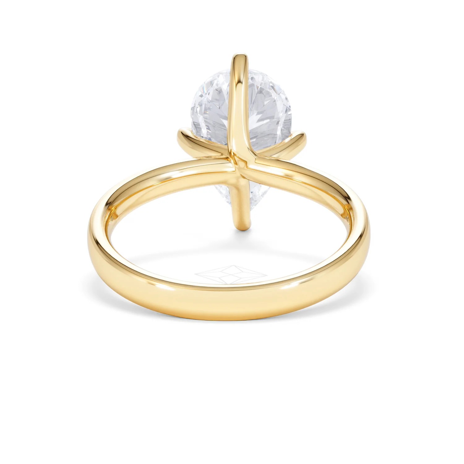 Origin Twist 3.00ct Pear Cut Lab Diamond Solitaire Engagement Ring in 18K Yellow Gold - Image 46