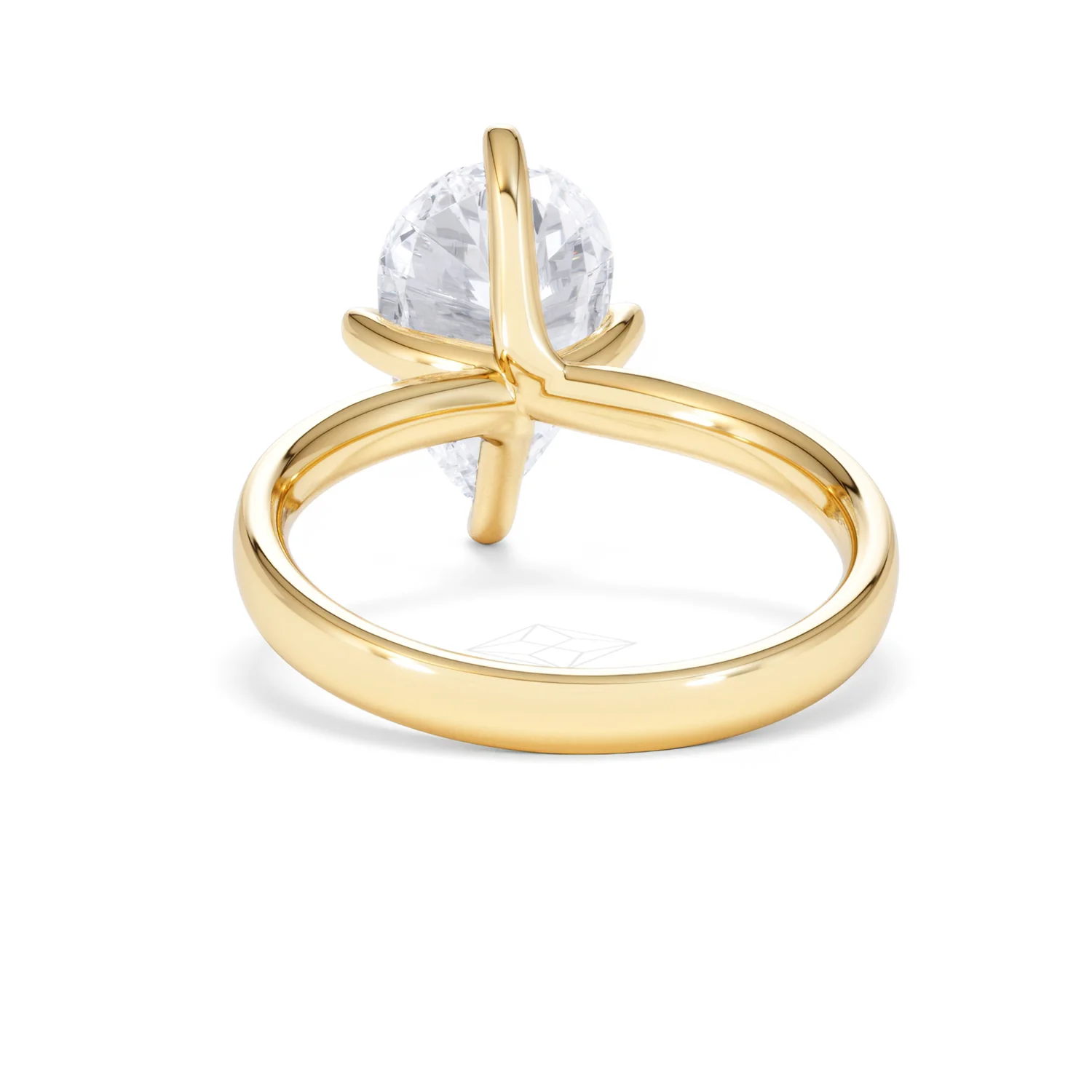 Origin Twist 3.00ct Pear Cut Lab Diamond Solitaire Engagement Ring in 18K Yellow Gold - Image 49
